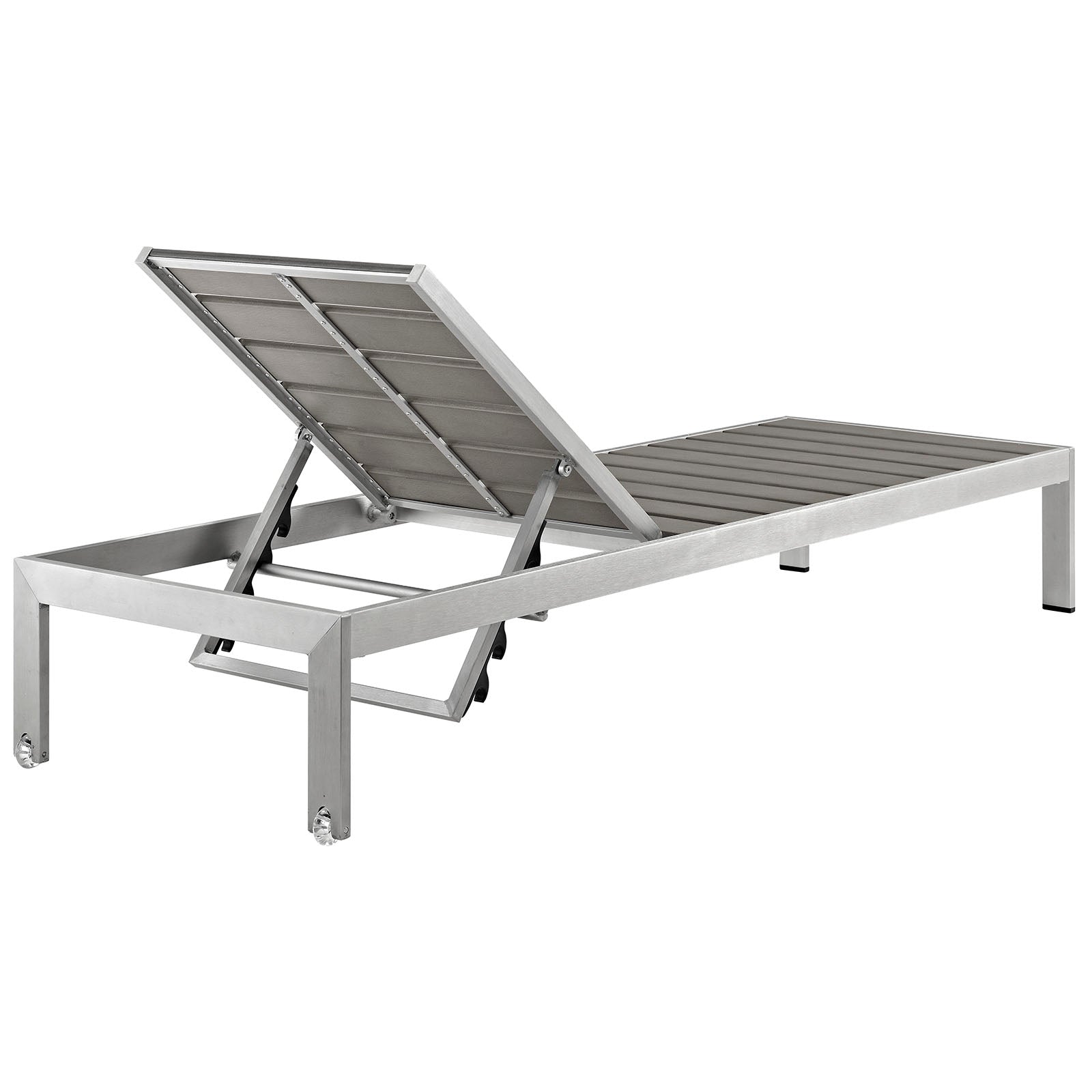 Modway Outdoor Loungers - Shore Outdoor Patio Chaise Silver & Gray (Set Of 2)