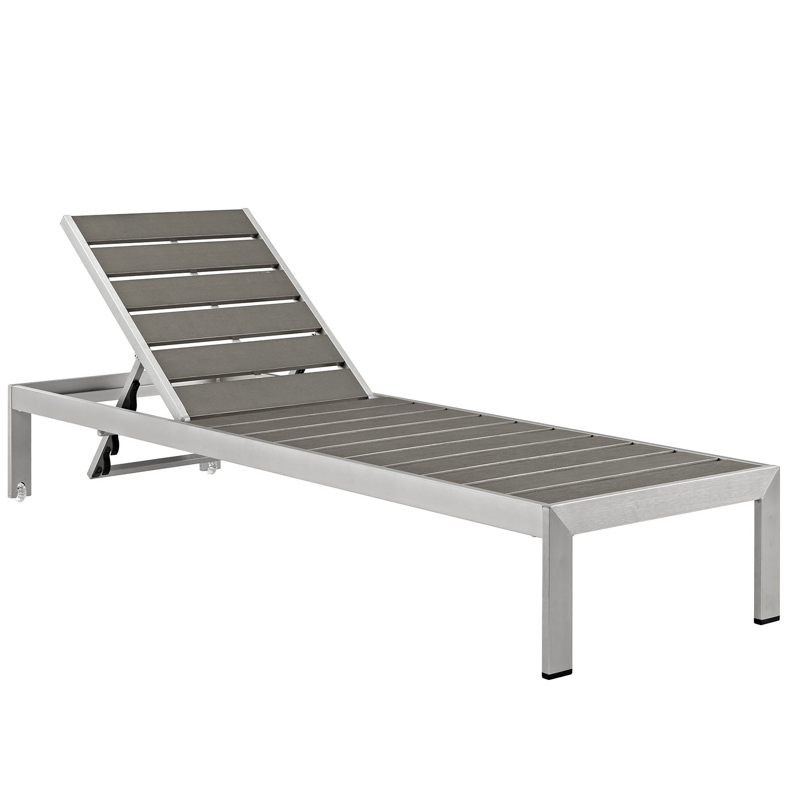 Modway Outdoor Loungers - Shore Outdoor Patio Chaise Silver & Gray (Set Of 4)