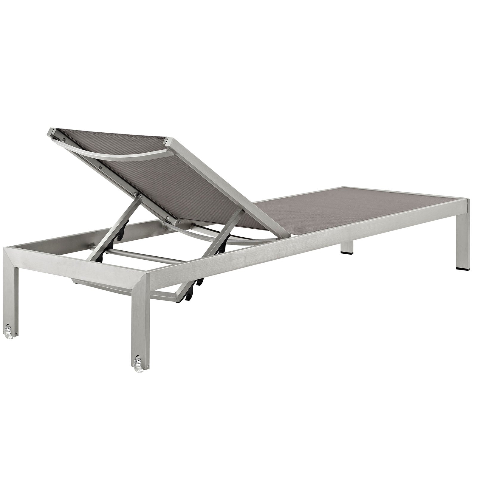 Modway Outdoor Loungers - Shore Chaise Outdoor Patio Aluminum Set of 2 Silver Gray