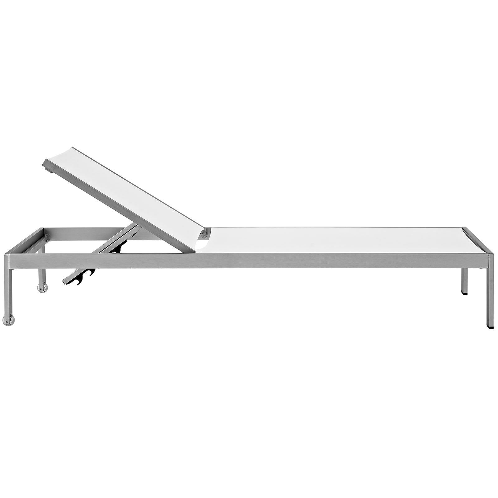 Modway Outdoor Loungers - Shore Chaise Outdoor Patio Aluminum Set of 6 Silver White