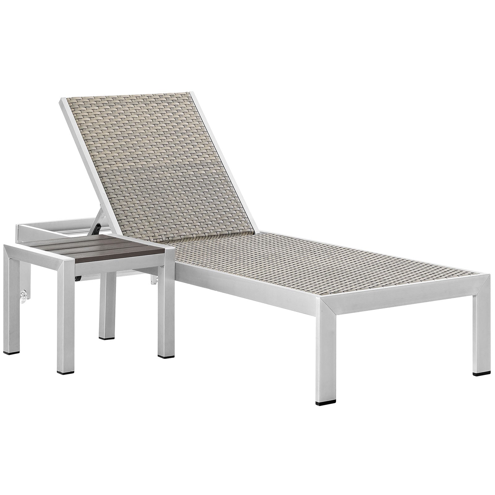 Modway Outdoor Loungers - Shore 2 Piece Outdoor Patio Set Silver Gray