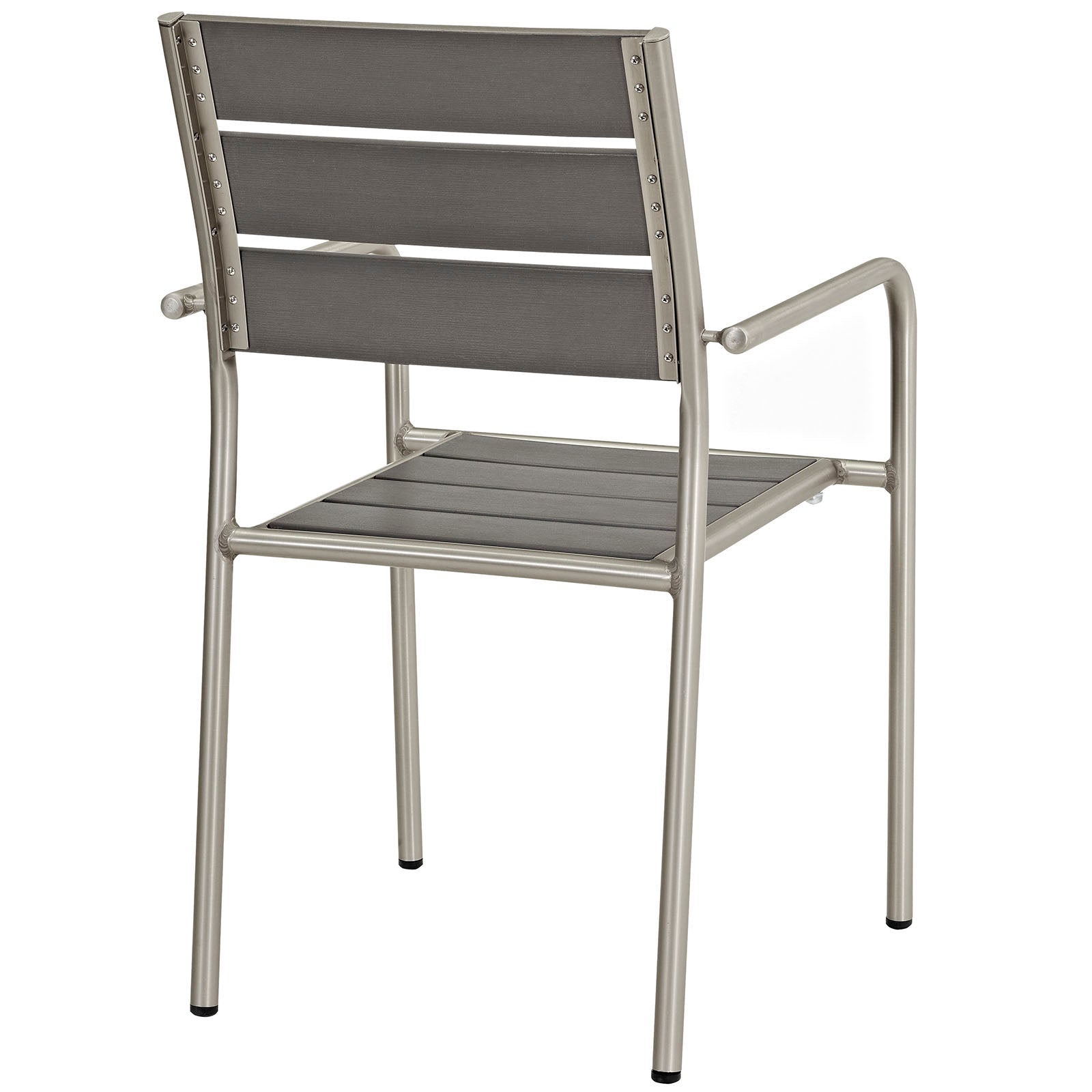 Modway Outdoor Dining Sets - Shore 80.5" 5 Piece Outdoor Patio Aluminum Dining Set Silver Gray