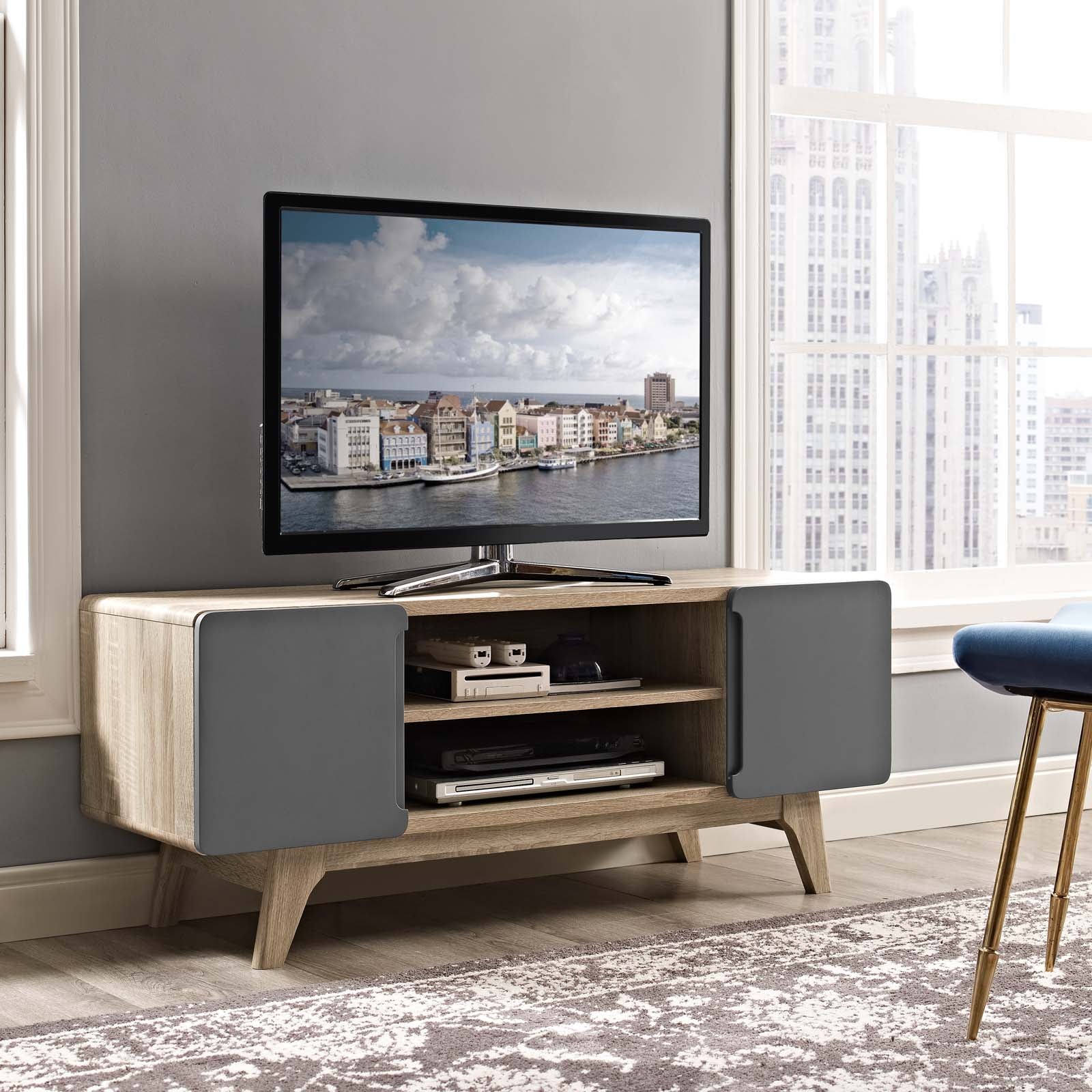 Modway TV & Media Units - Tread 47" TV Stand Natural Gray