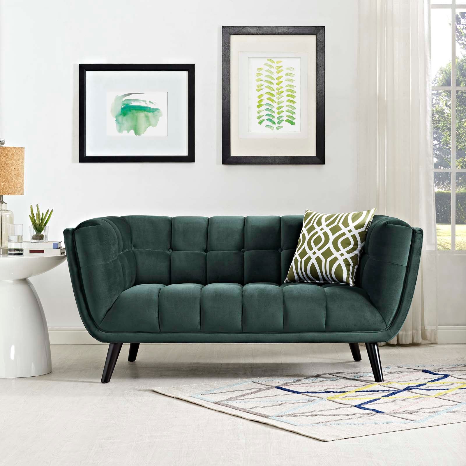 Modway Loveseats - Bestow Performance Velvet Loveseat Green
