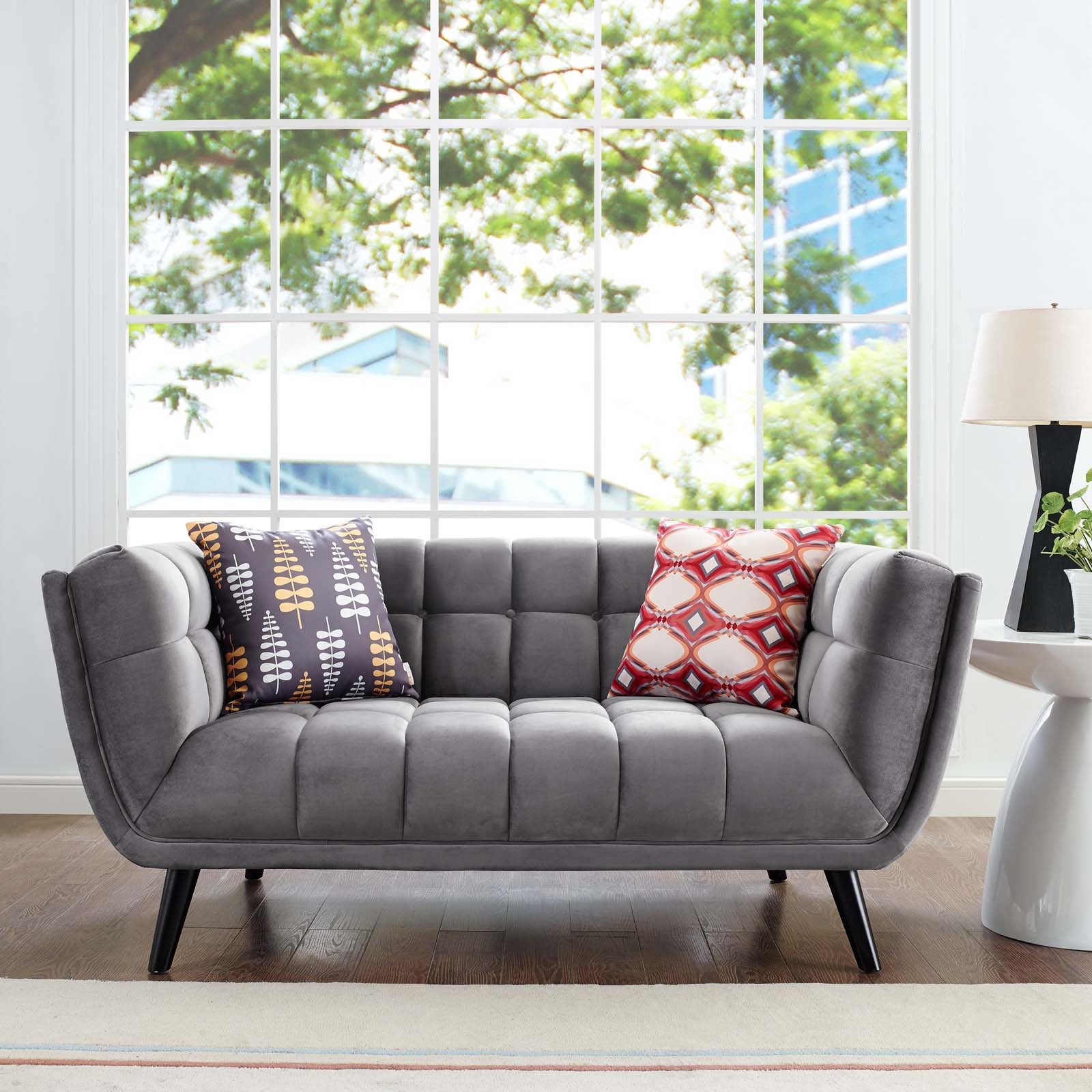 Modway Loveseats - Bestow Performance Velvet Loveseat Gray