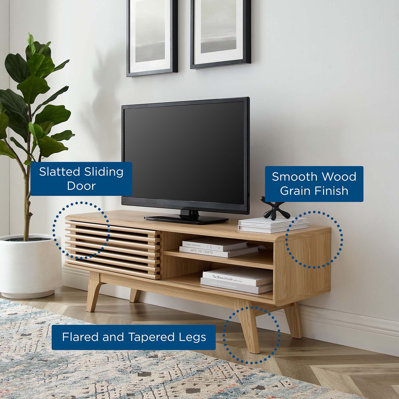 Modway TV & Media Units - Render 48" TV Stand Oak