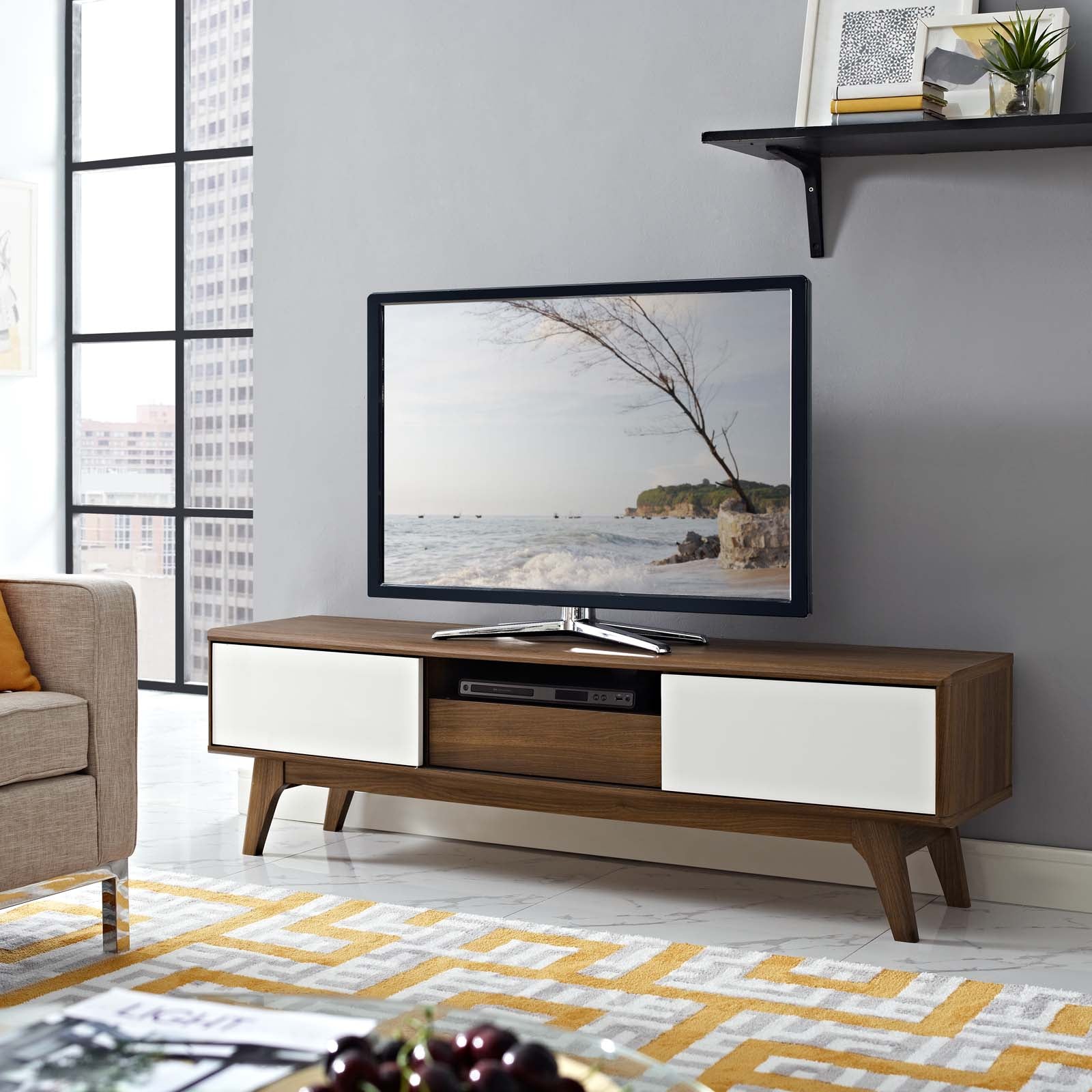 Modway TV & Media Units - Envision 59" TV Stand Walnut White