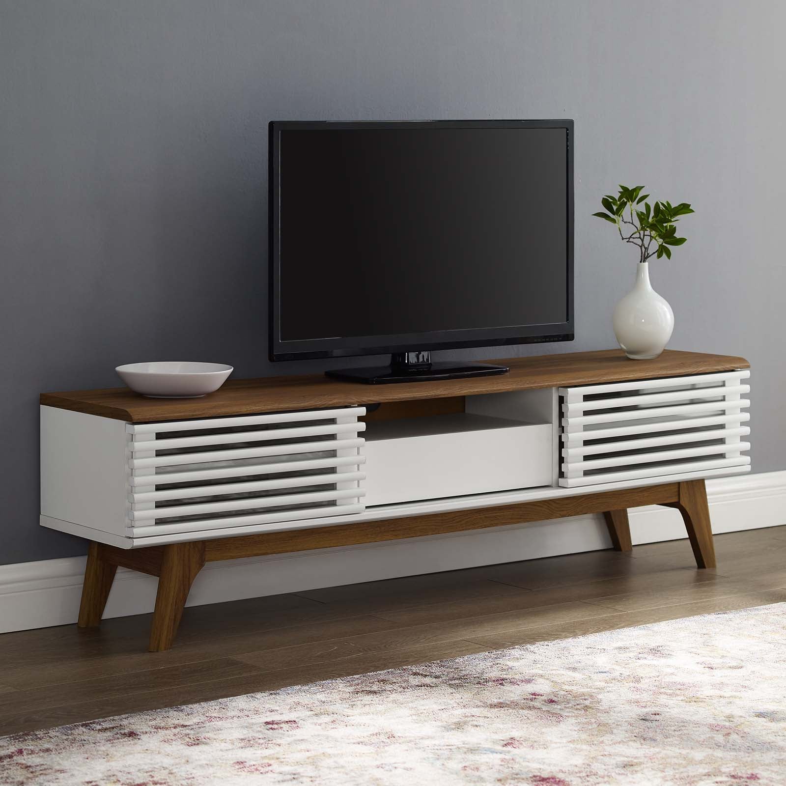 Modway TV & Media Units - Render 59" TV Stand Walnut & White
