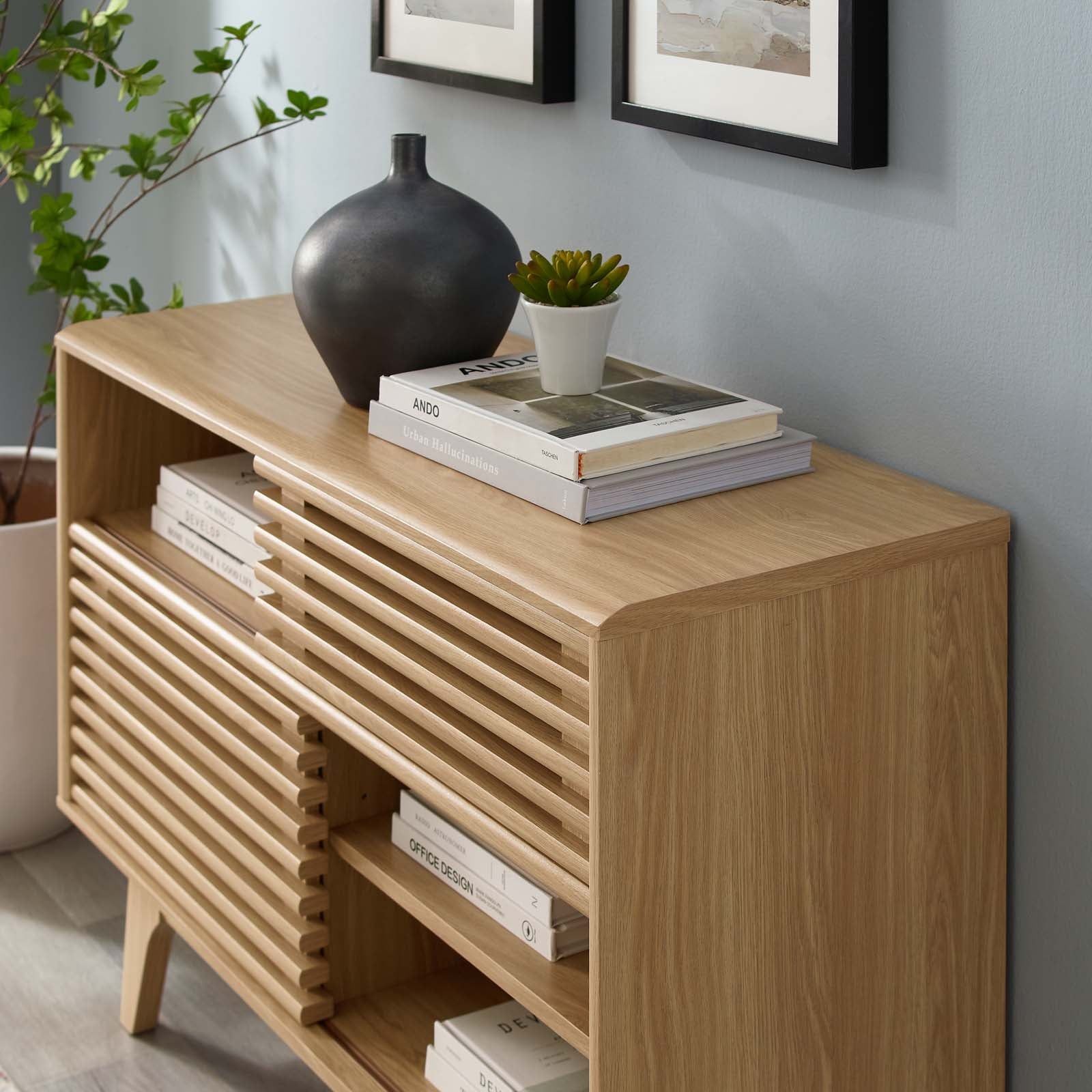 Modway TV & Media Units - Render Display Stand Oak