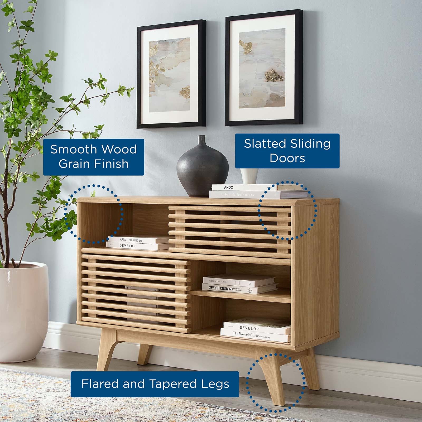 Modway TV & Media Units - Render Display Stand Oak