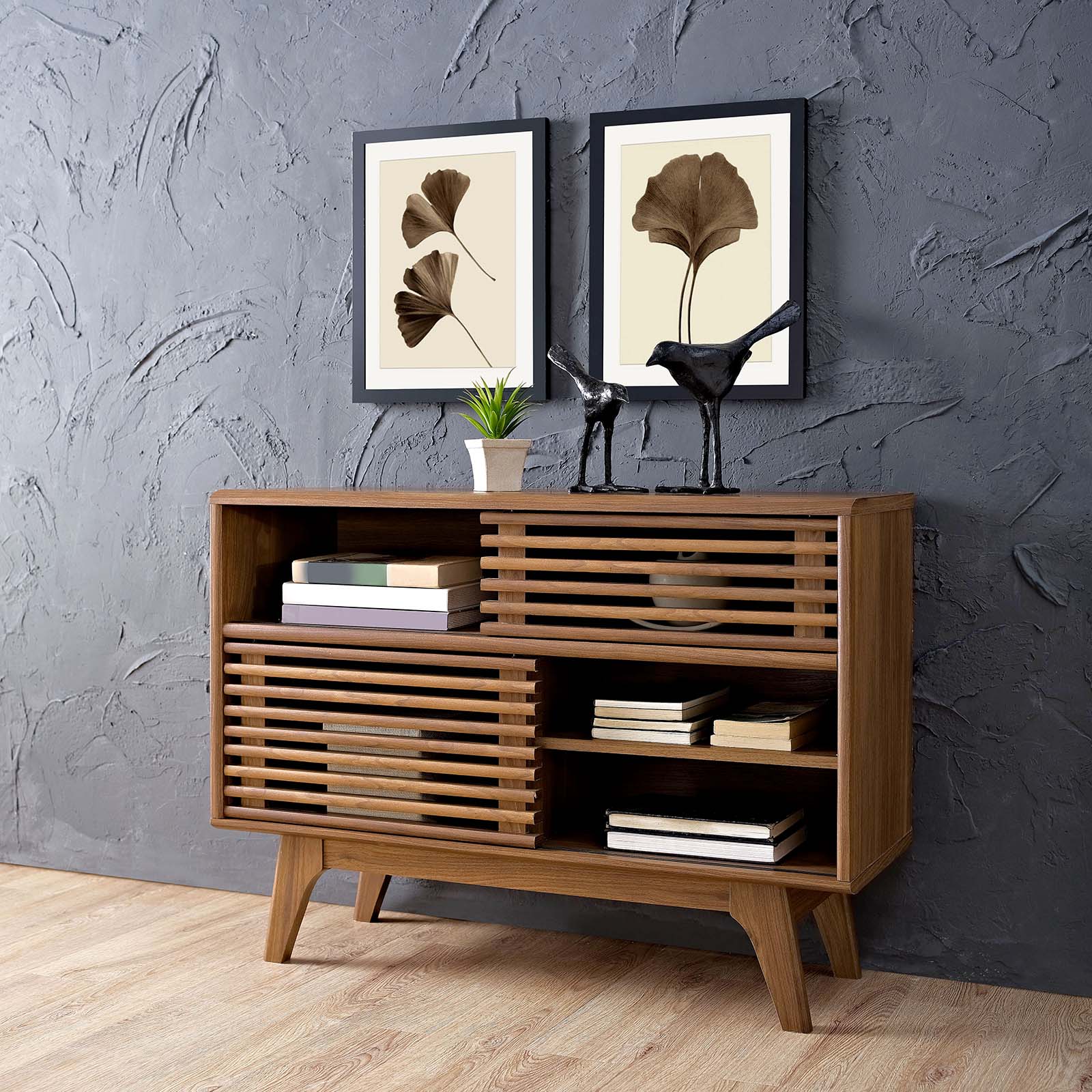 Modway Bookcases & Display Units - Render Display Stand Walnut