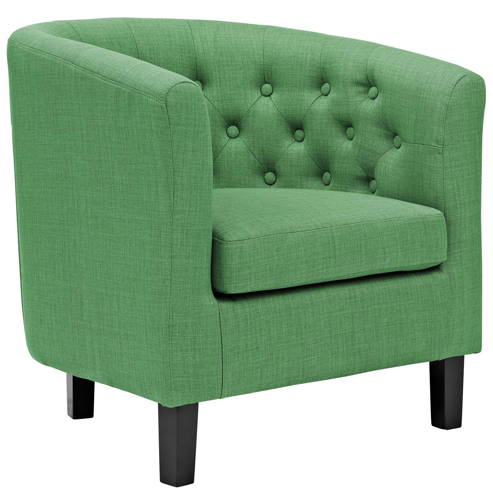 Modway Accent Chairs - Prospect Upholstered Fabric Armchair Kelly Green
