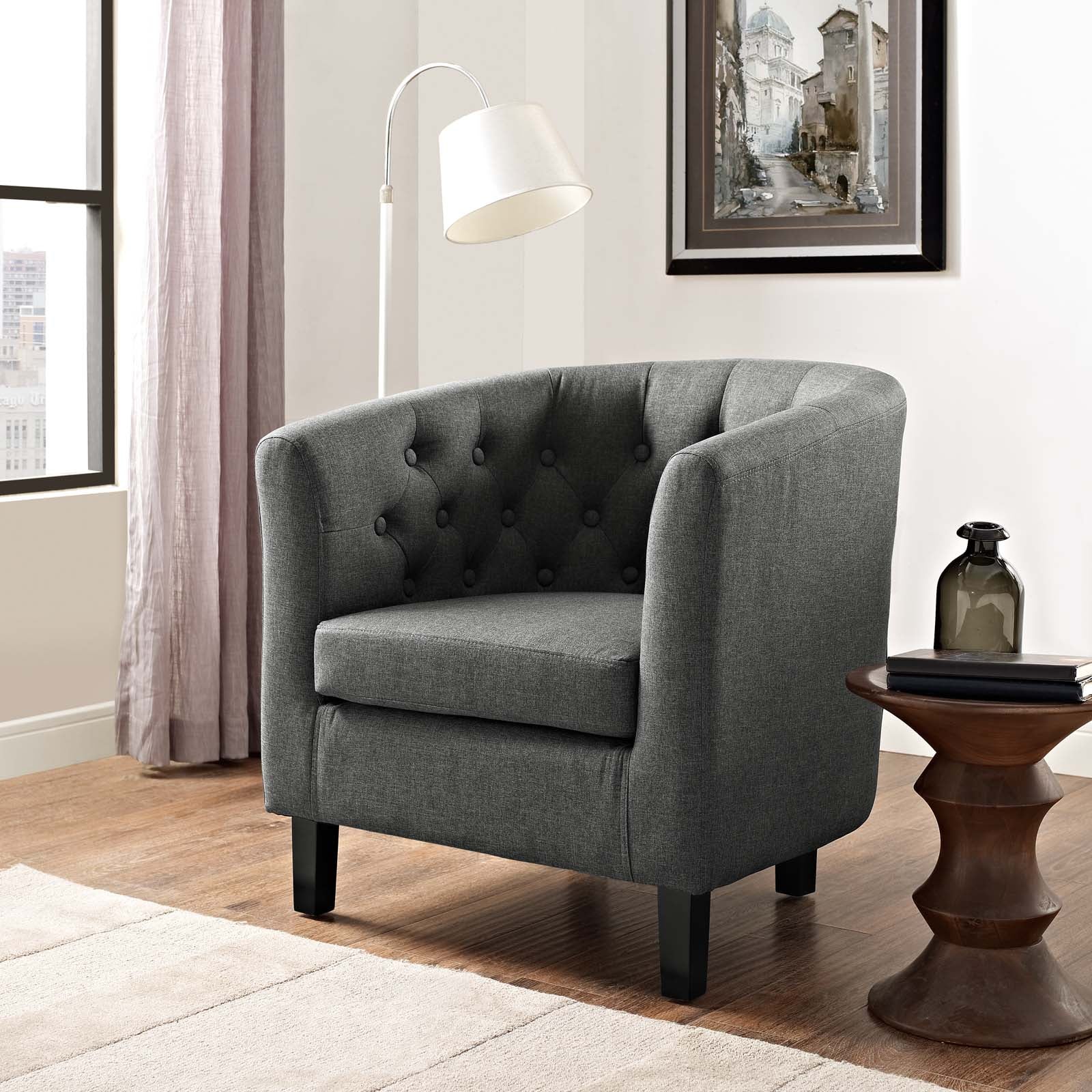 Modway Chairs - Prospect Upholstered Fabric Armchair Gray