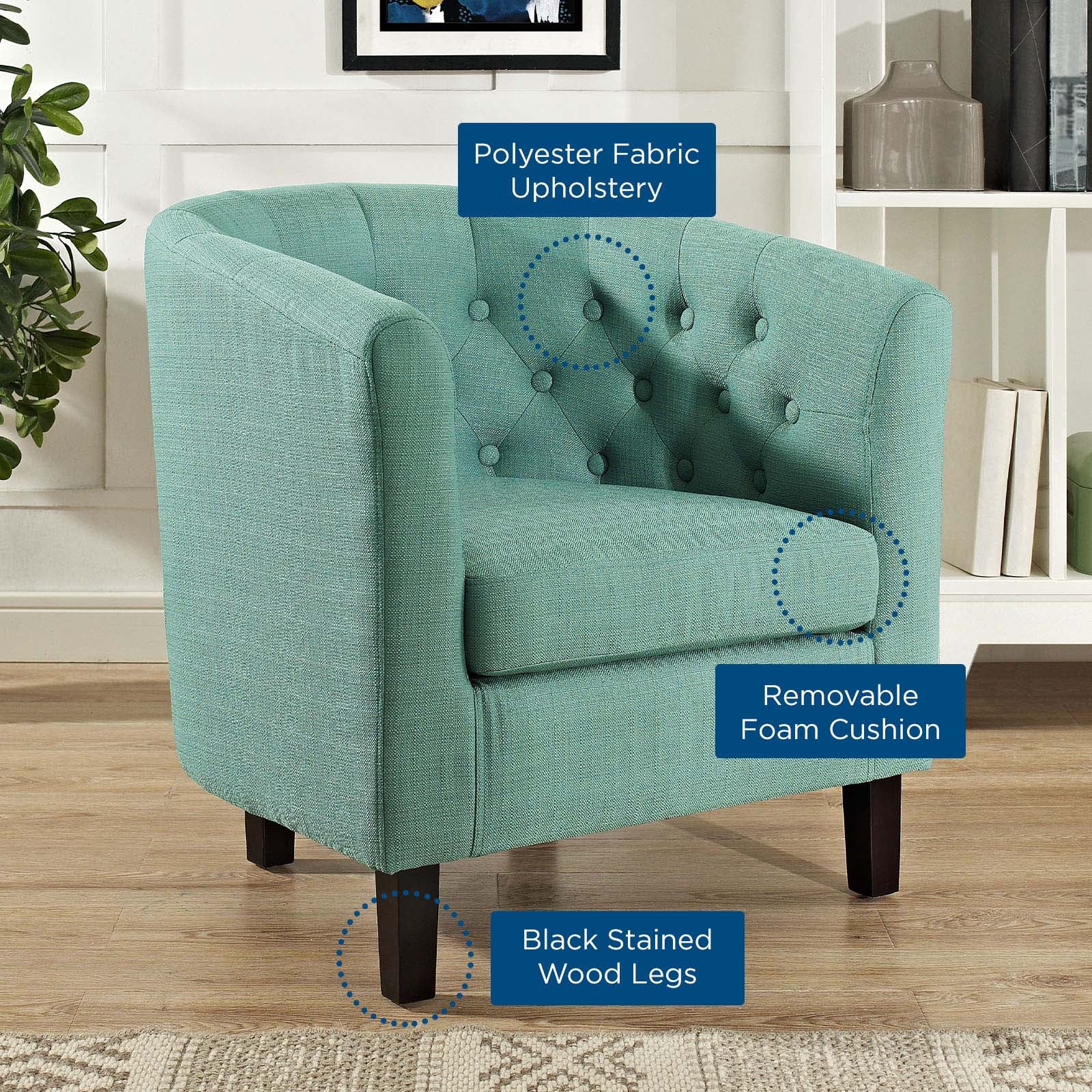 Modway Chairs - Prospect Upholstered Fabric Armchair Laguna