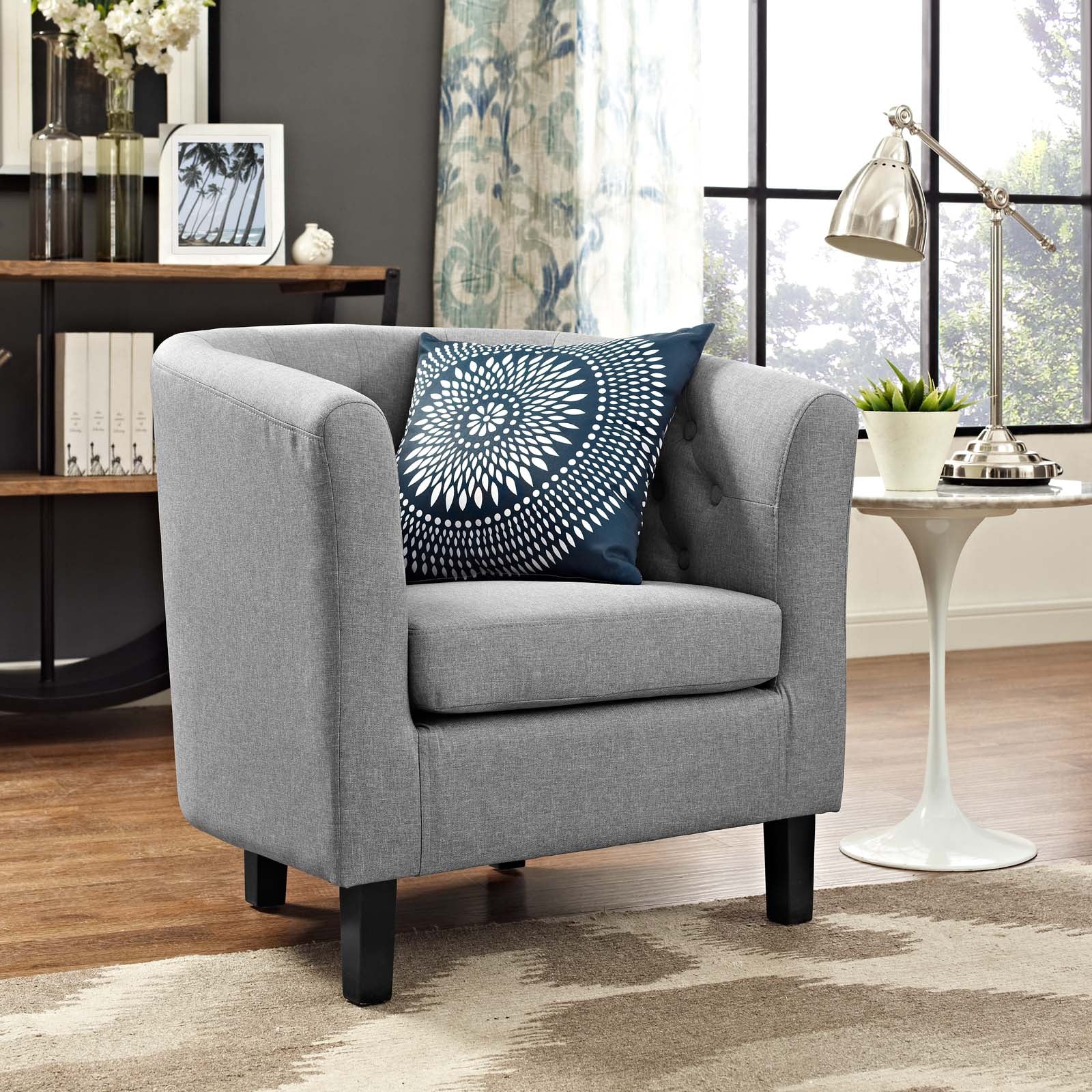 Modway Chairs - Prospect Upholstered Fabric Armchair Light Gray