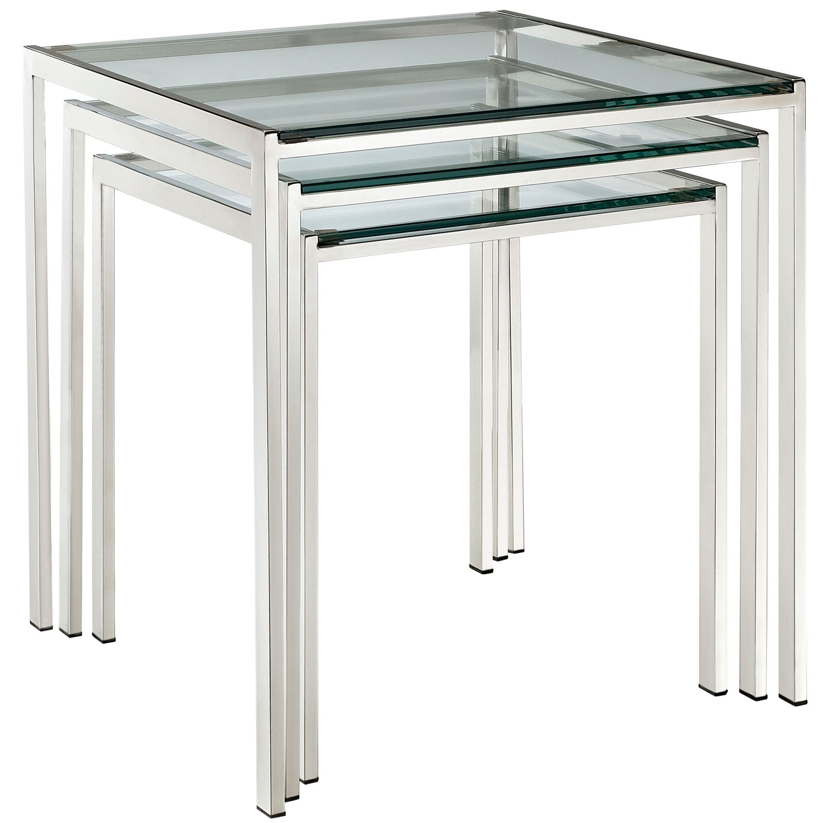 Modway Side & End Tables - Nimble Nesting Table Silver