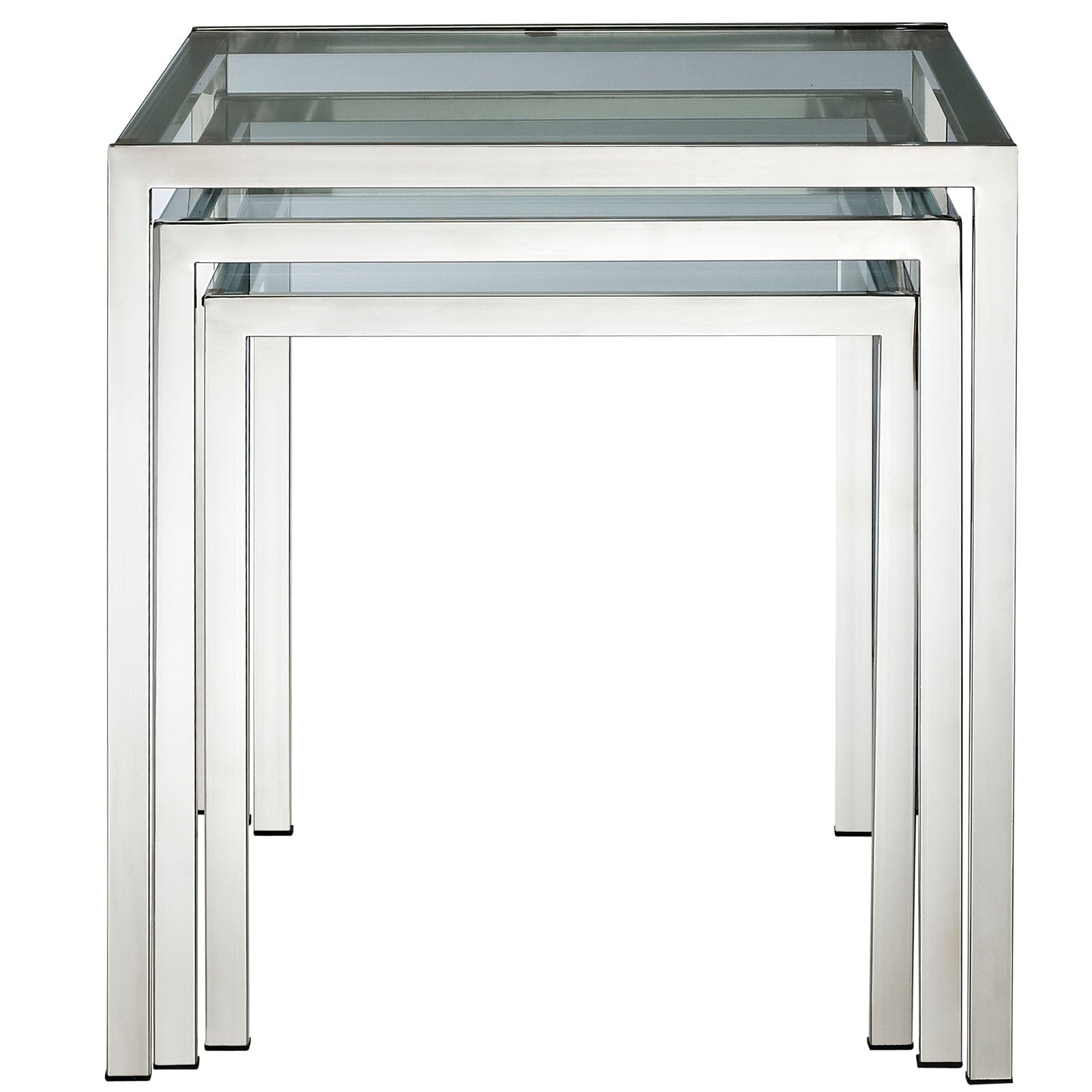 Modway Side & End Tables - Nimble Nesting Table Silver