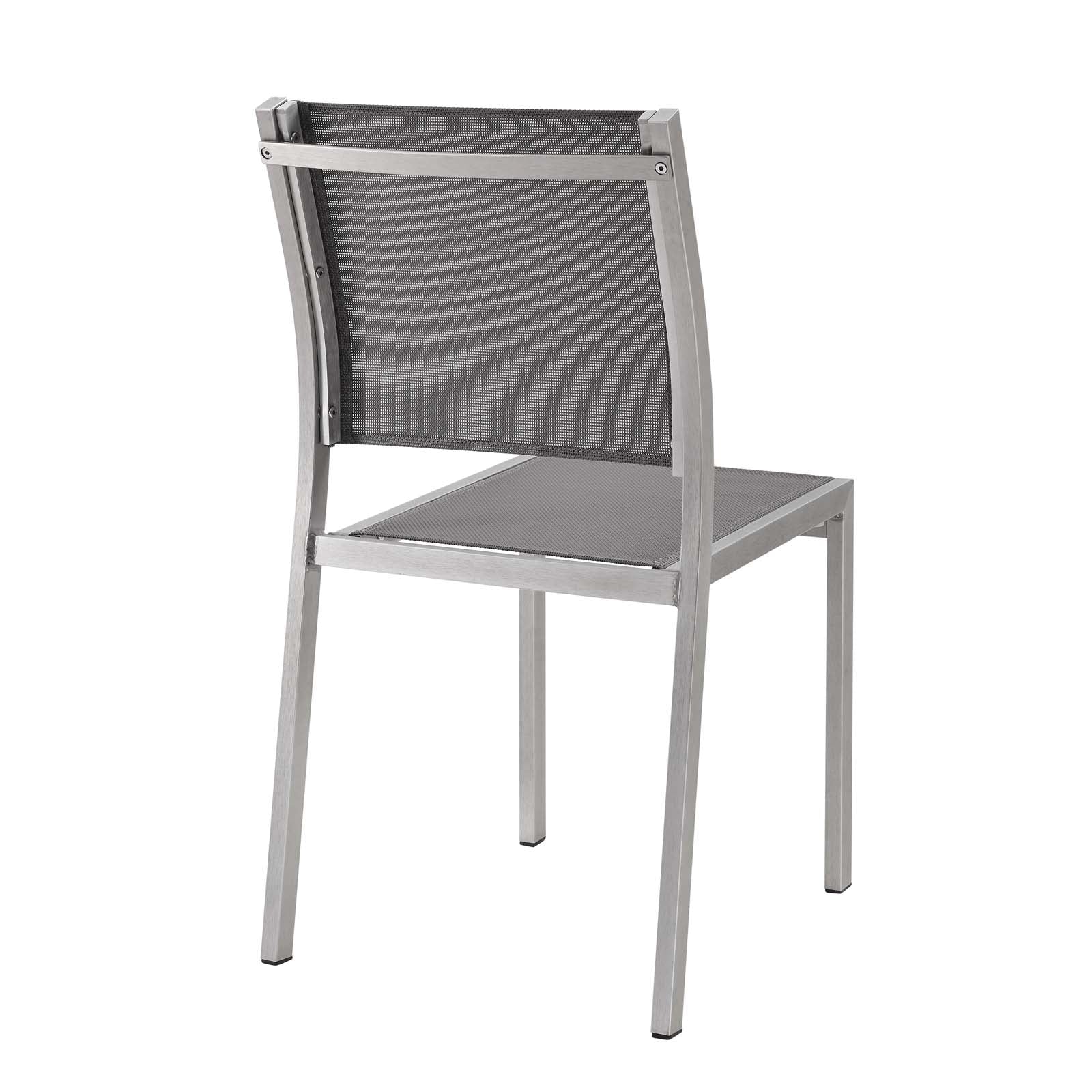 Modway Outdoor Dining Chairs - Shore Side Chair Outdoor Patio Aluminum Set of 2 Silver Gray