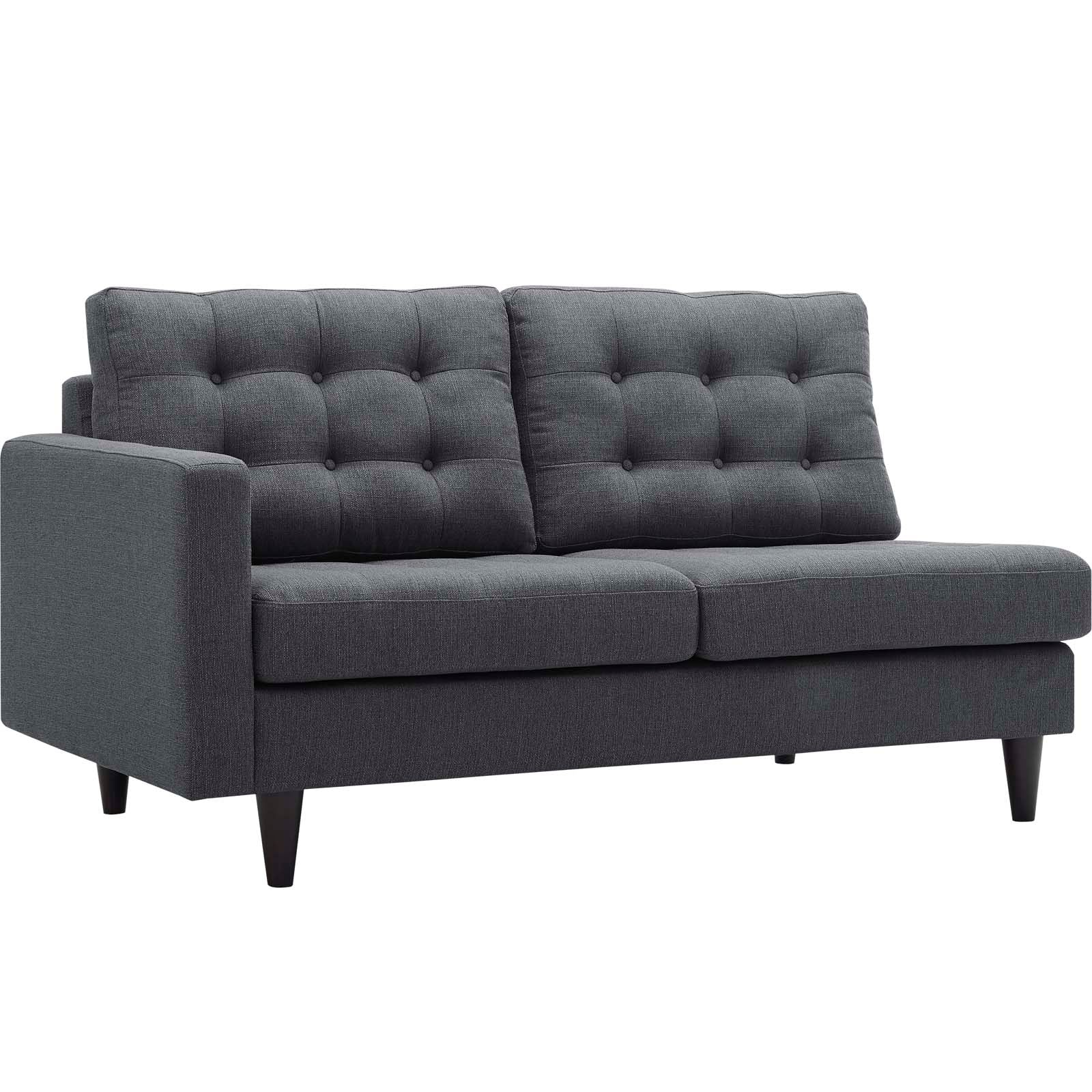 Modway Loveseats - Empress Left Facing Upholstered Fabric Loveseat Gray