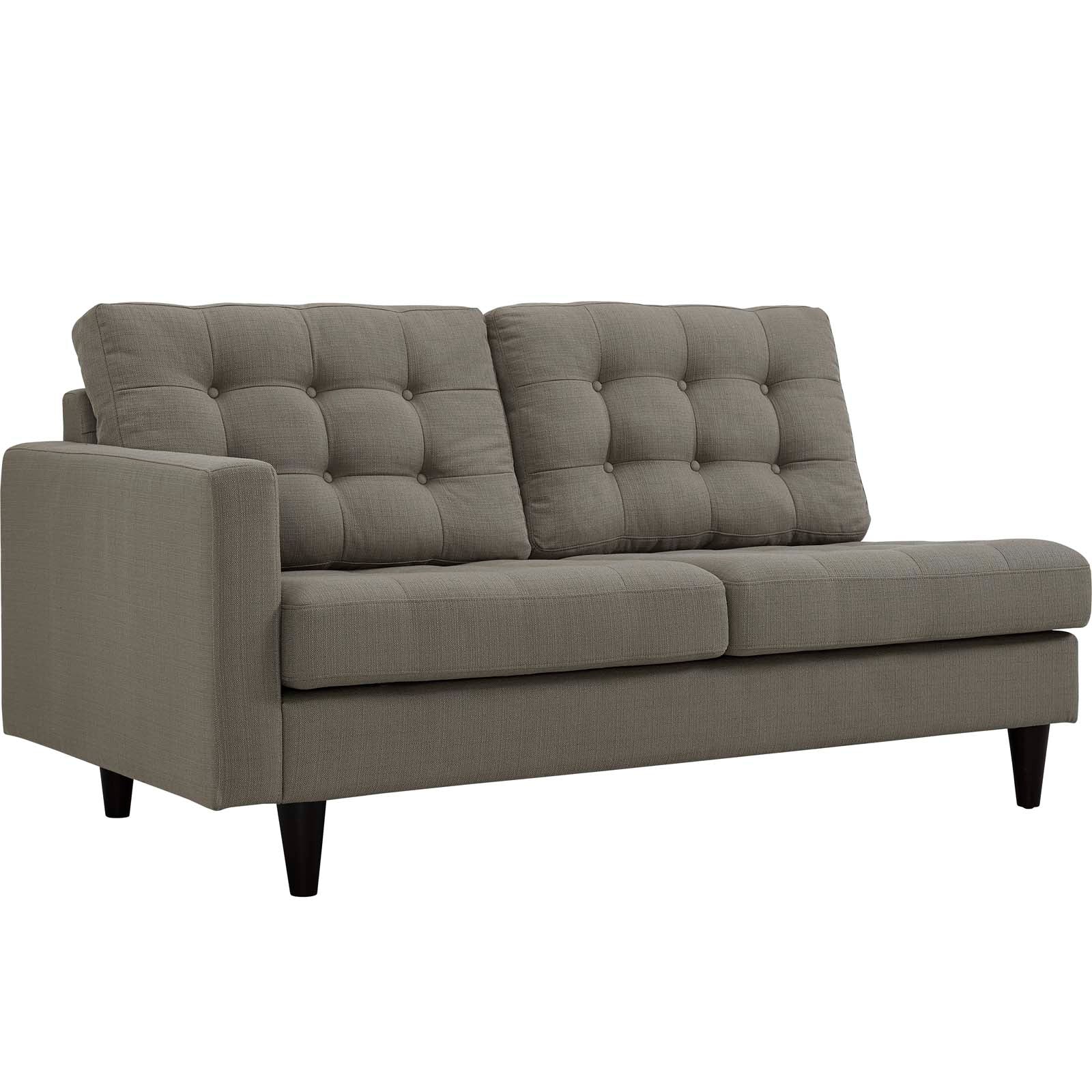 Modway Loveseats - Empress Left Facing Upholstered Fabric Loveseat Granite