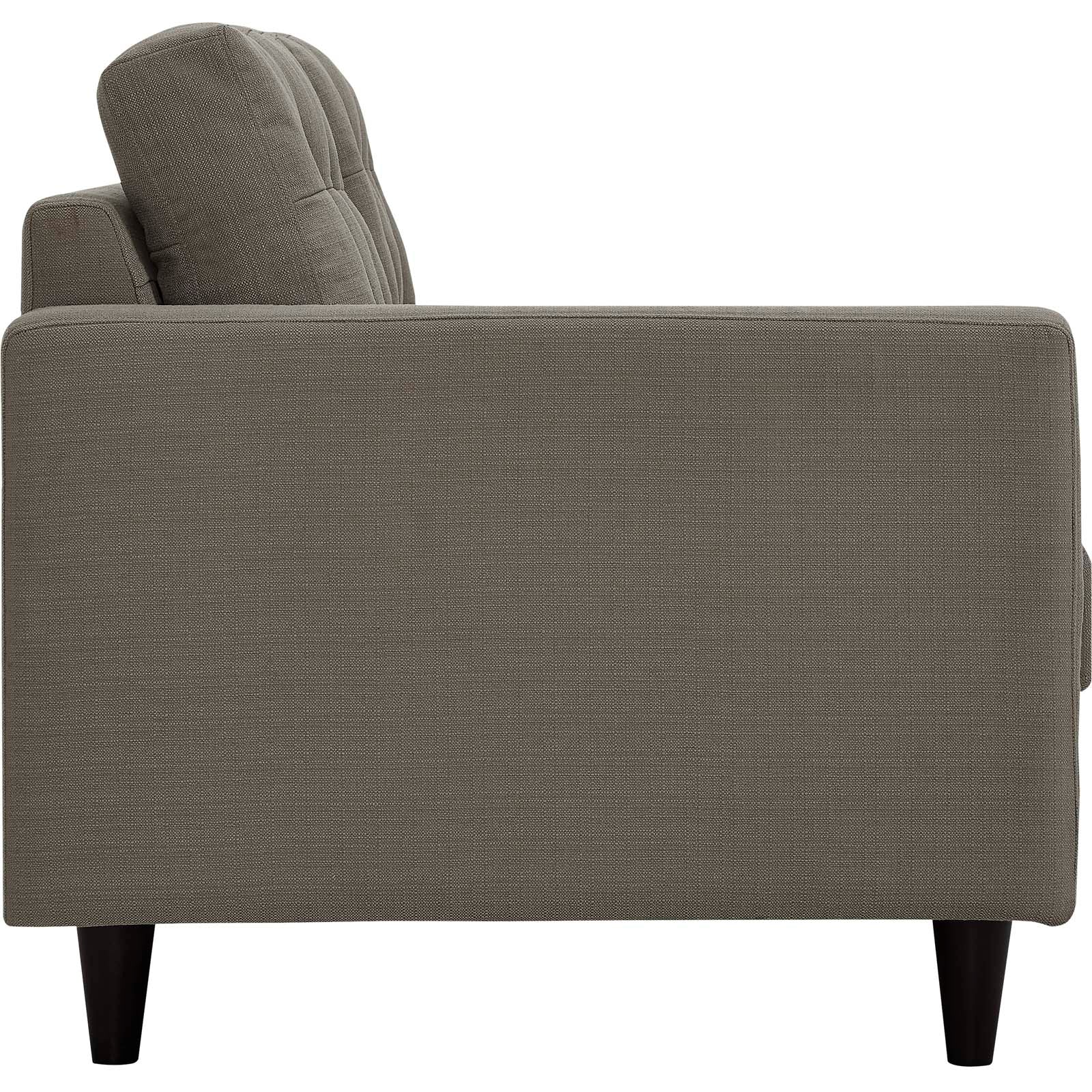 Modway Loveseats - Empress Left Facing Upholstered Fabric Loveseat Granite