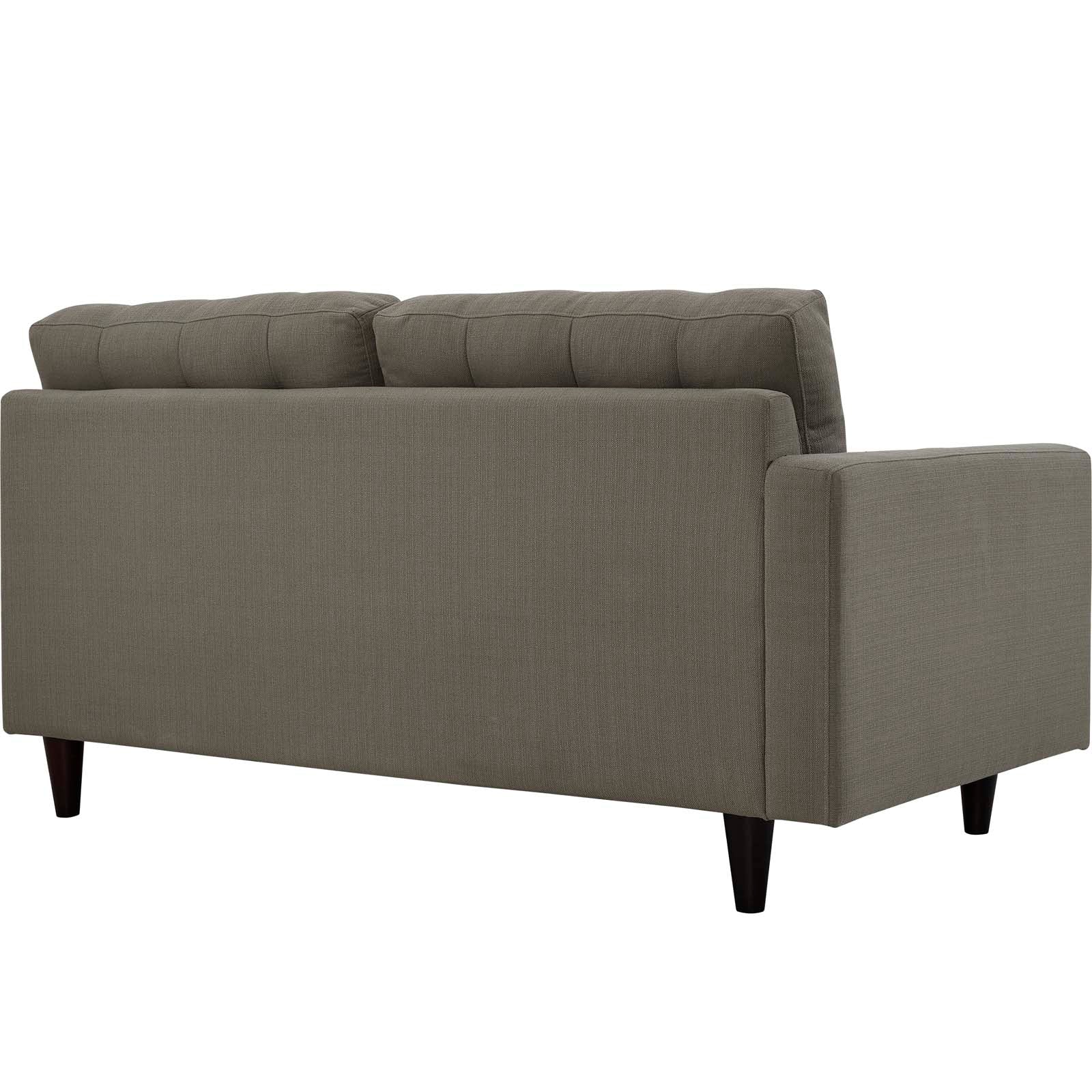 Modway Loveseats - Empress Left Facing Upholstered Fabric Loveseat Granite