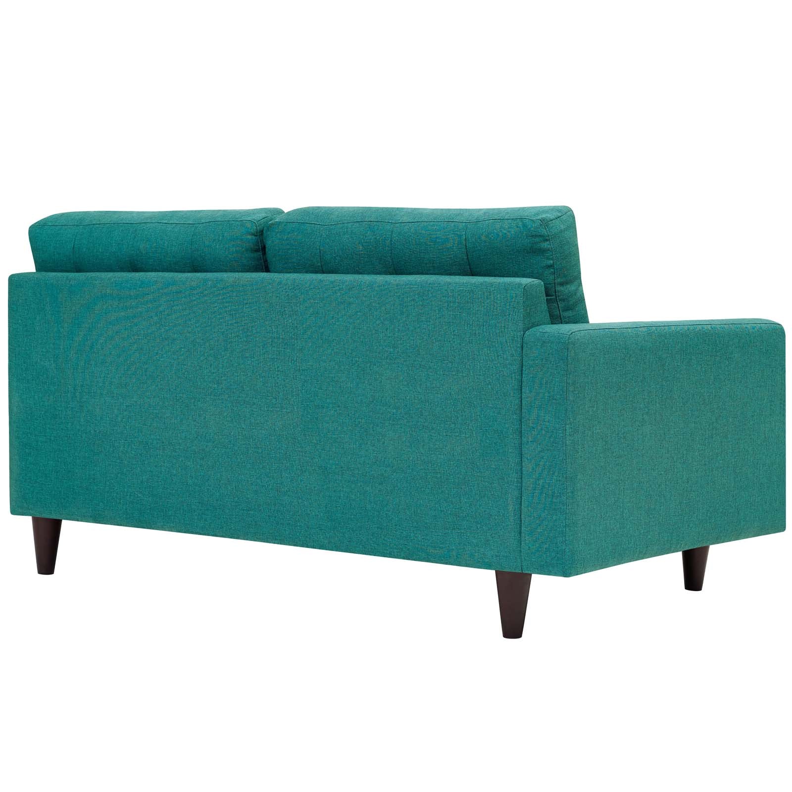 Modway Loveseats - Empress Left Facing Upholstered Fabric Loveseat Teal