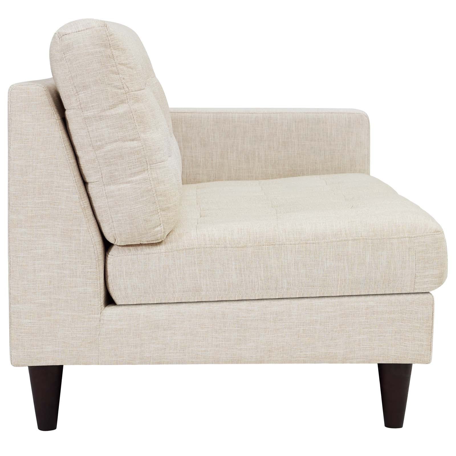Modway Loveseats - Empress Right Facing Upholstered Fabric Loveseat Beige