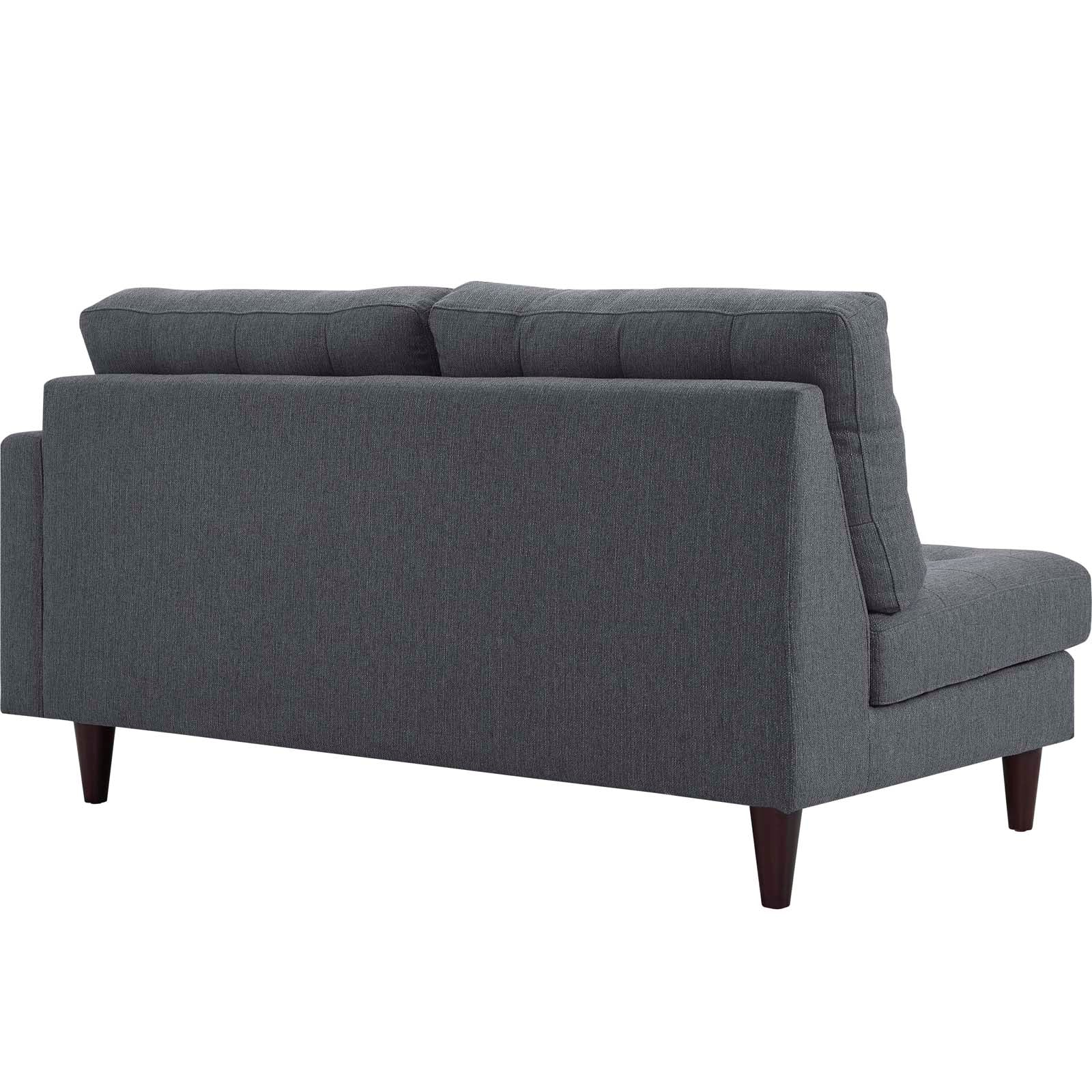 Modway Loveseats - Empress Right-Facing Upholstered Fabric Loveseat Gray