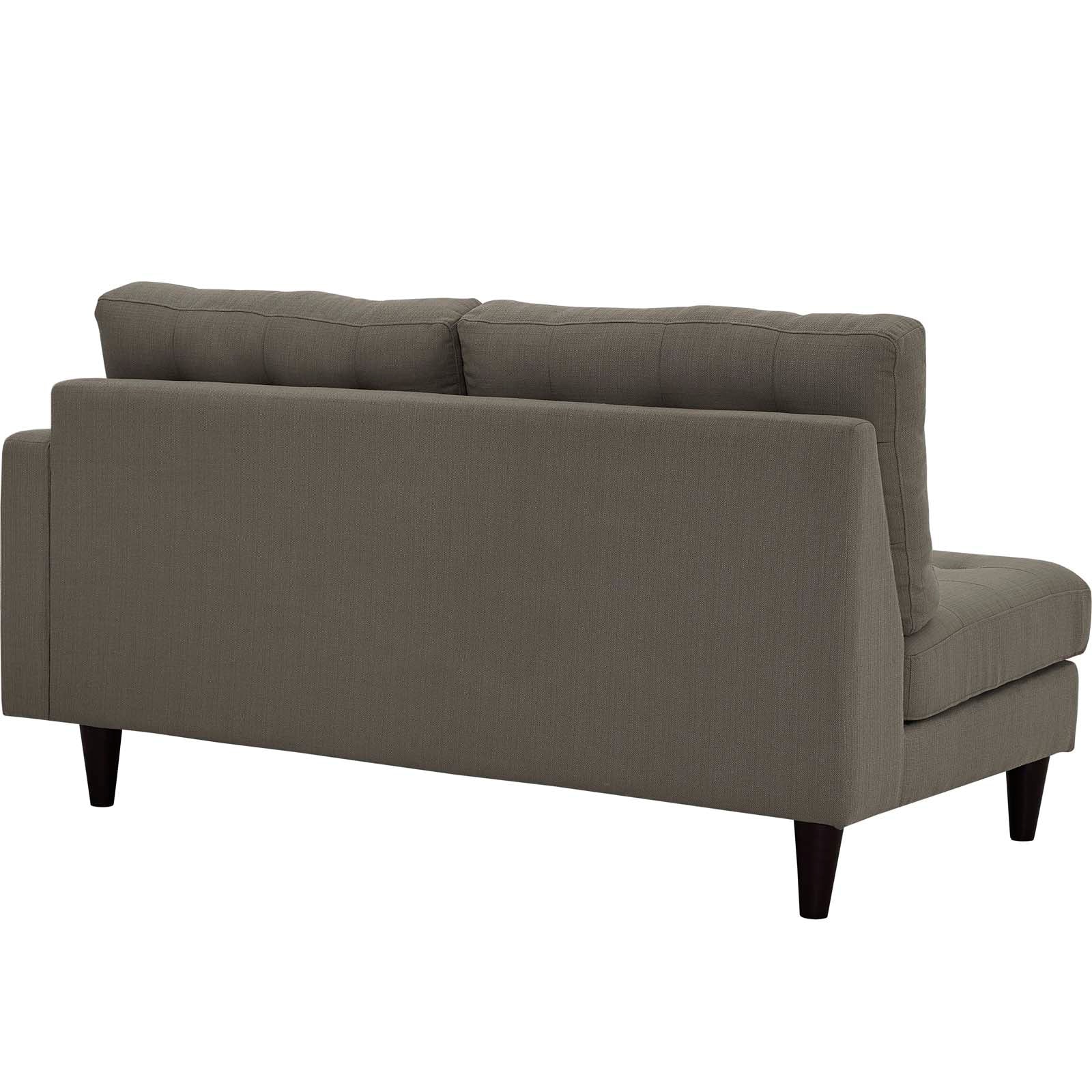 Modway Loveseats - Empress Right-Facing Upholstered Fabric Loveseat Granite