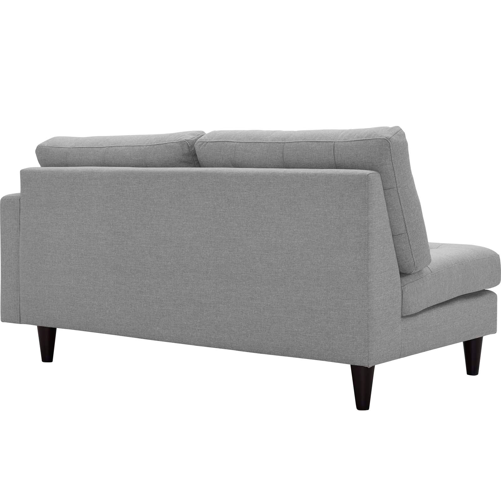 Modway Loveseats - Empress Right-Facing Upholstered Fabric Loveseat Light Gray