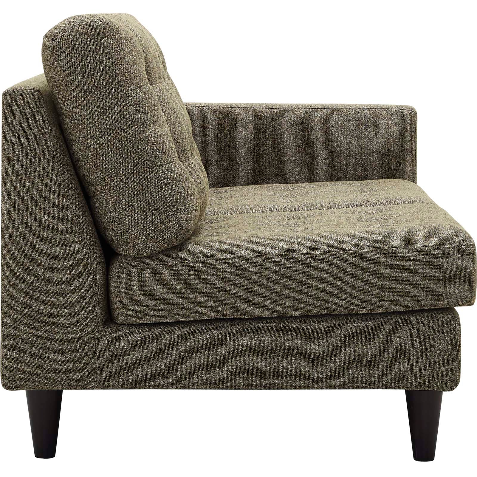 Modway Loveseats - Empress Right-Facing Upholstered Fabric Loveseat Oatmeal
