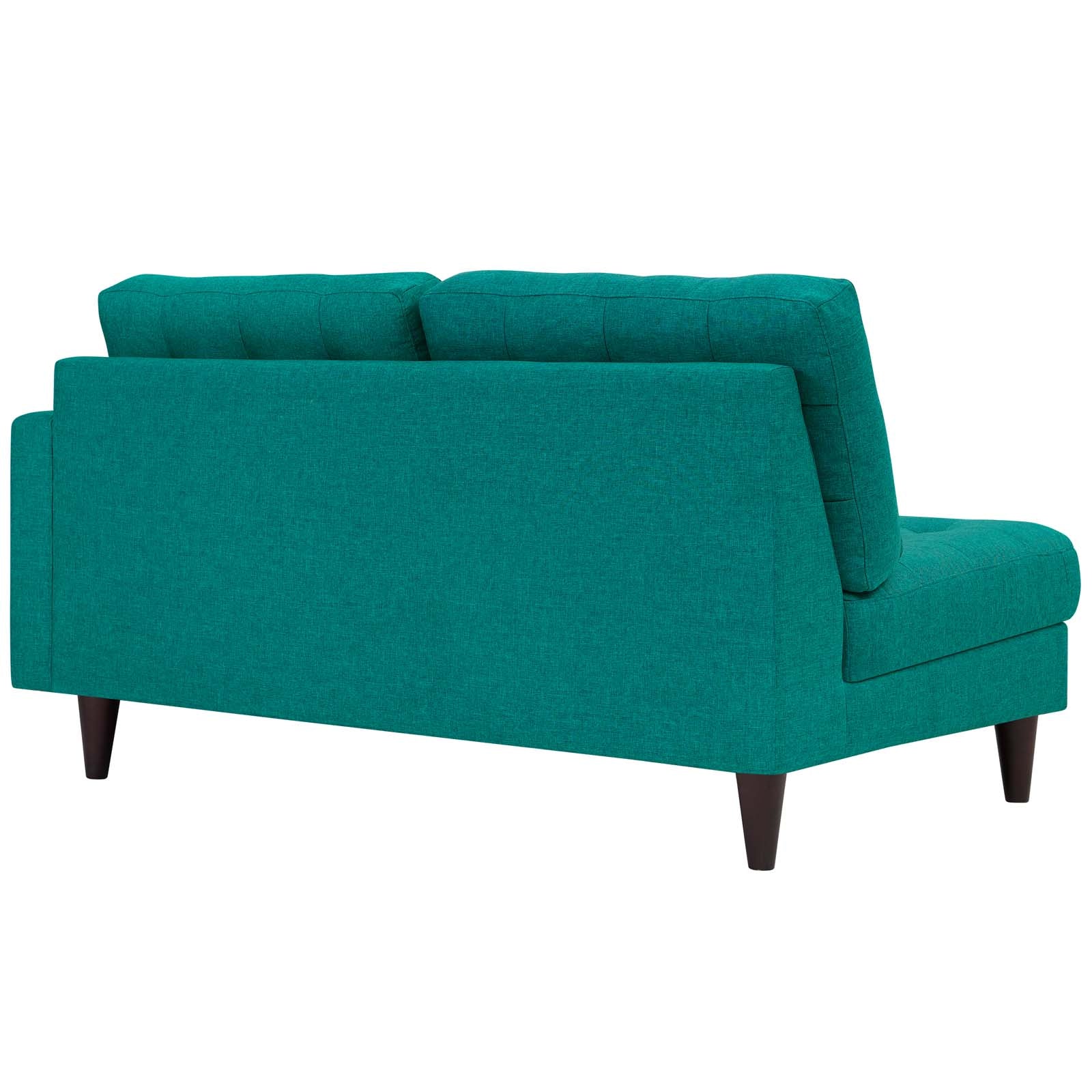 Modway Loveseats - Empress Right-Facing Upholstered Fabric Loveseat Teal