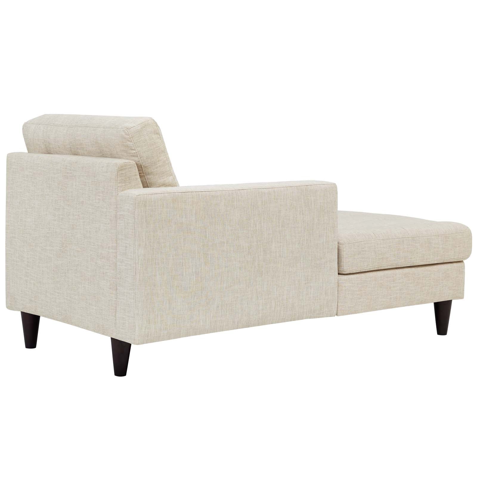 Modway Accent Chairs - Empress Left Arm Upholstered Fabric Chaise Beige
