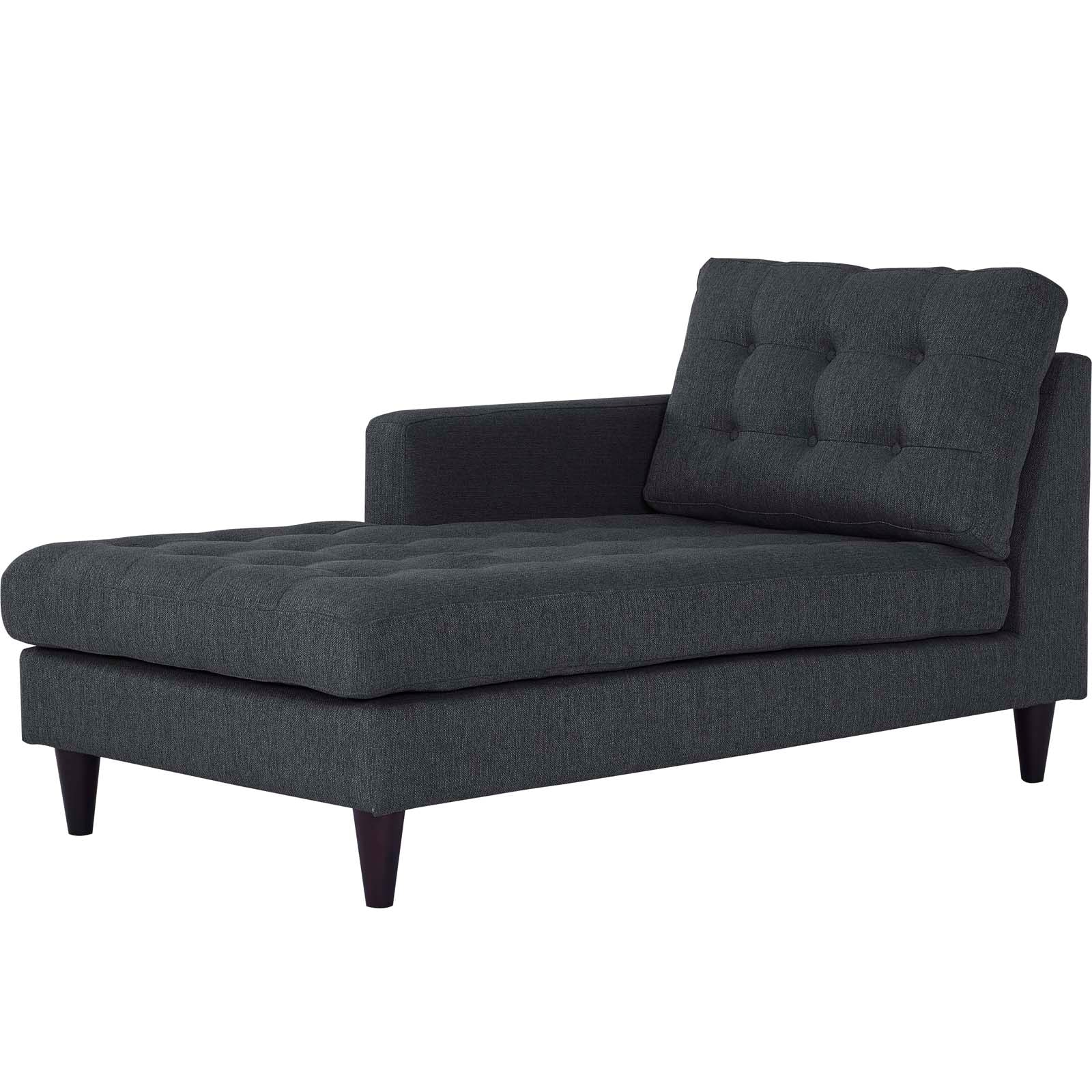 Modway Accent Chairs - Empress Left Arm Upholstered Fabric Chaise Gray