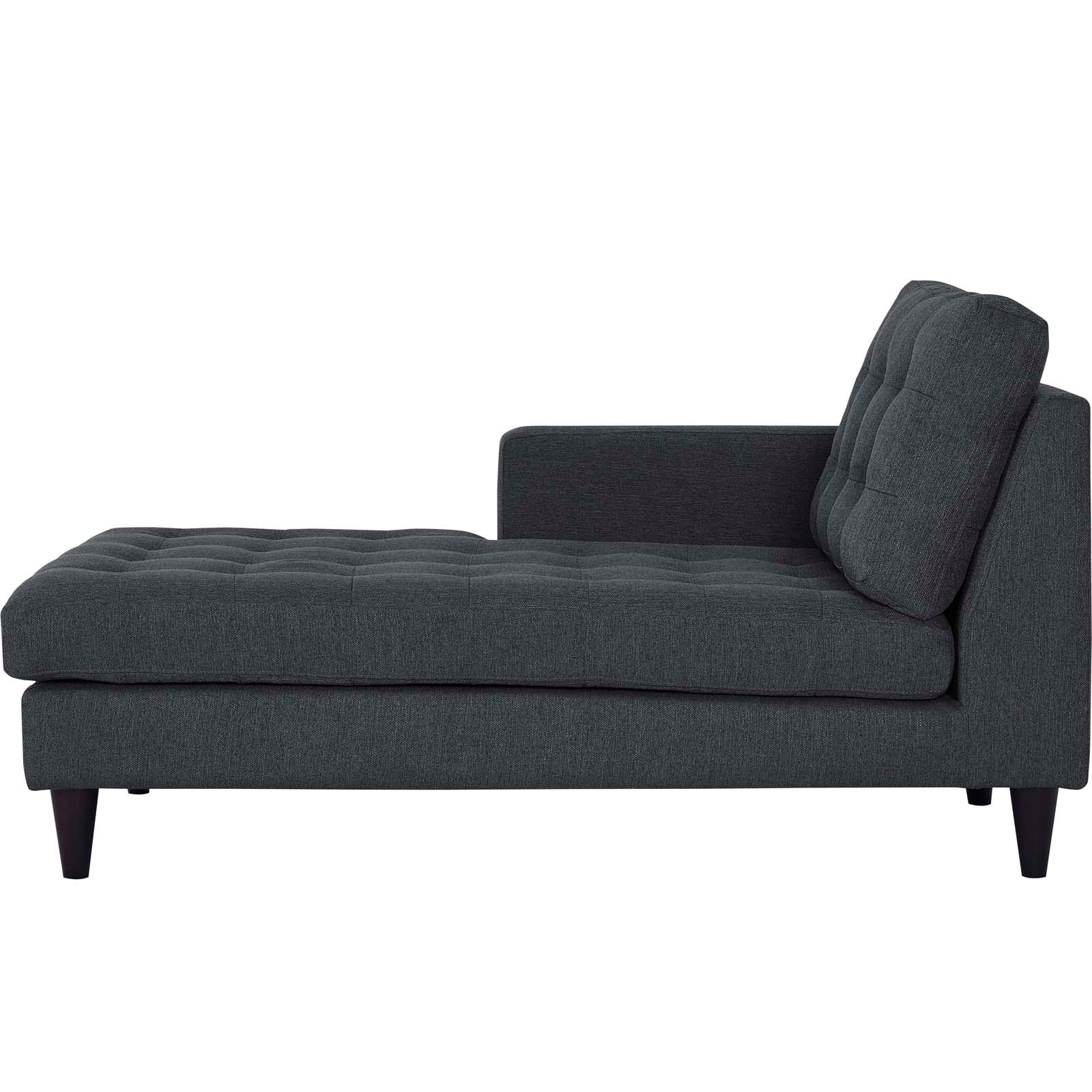Modway Accent Chairs - Empress Left Arm Upholstered Fabric Chaise Gray