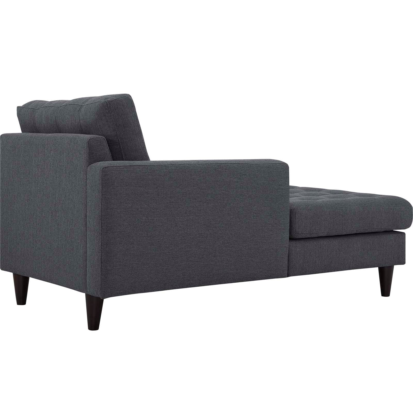 Modway Accent Chairs - Empress Left Arm Upholstered Fabric Chaise Gray