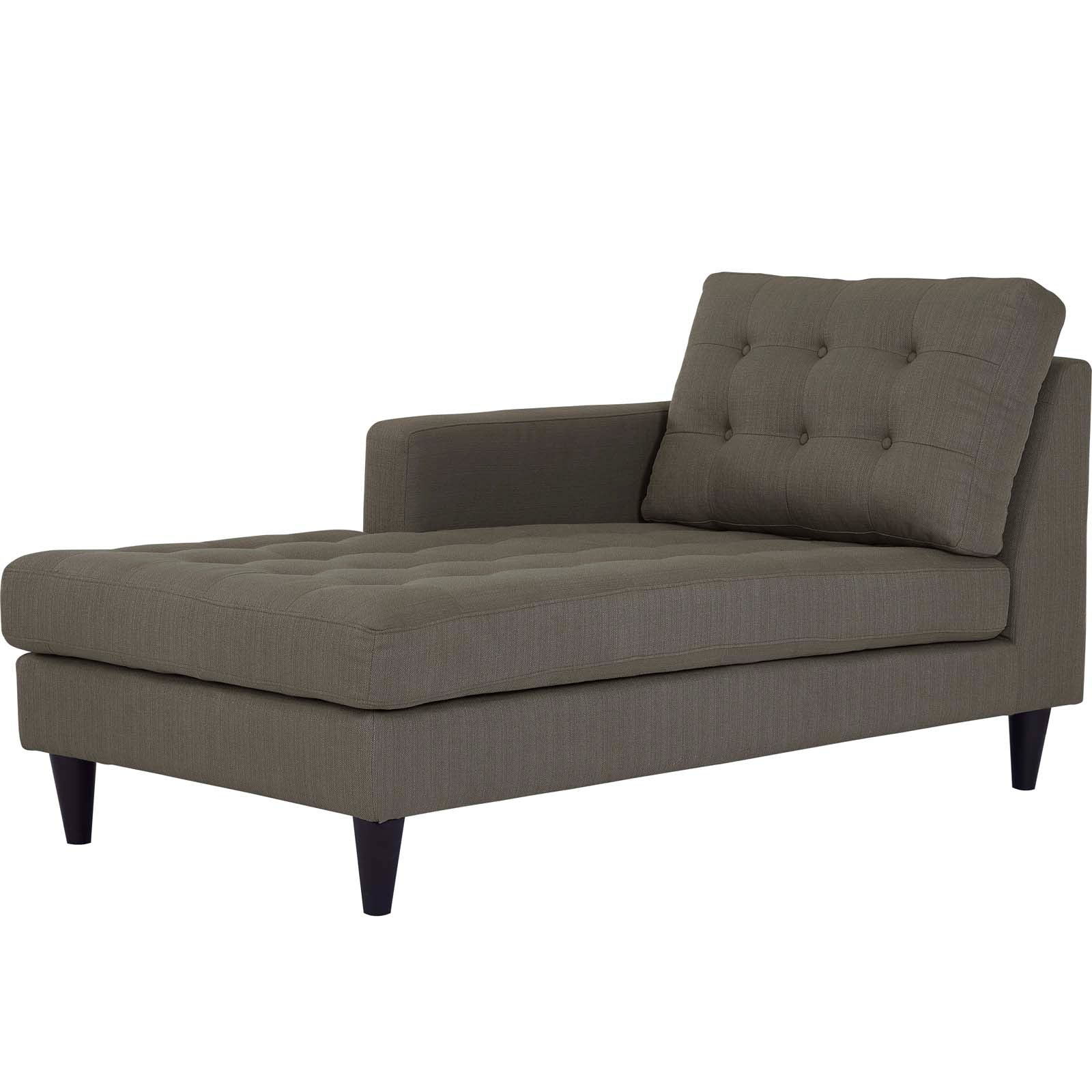 Modway Accent Chairs - Empress Left Arm Upholstered Fabric Chaise Granite