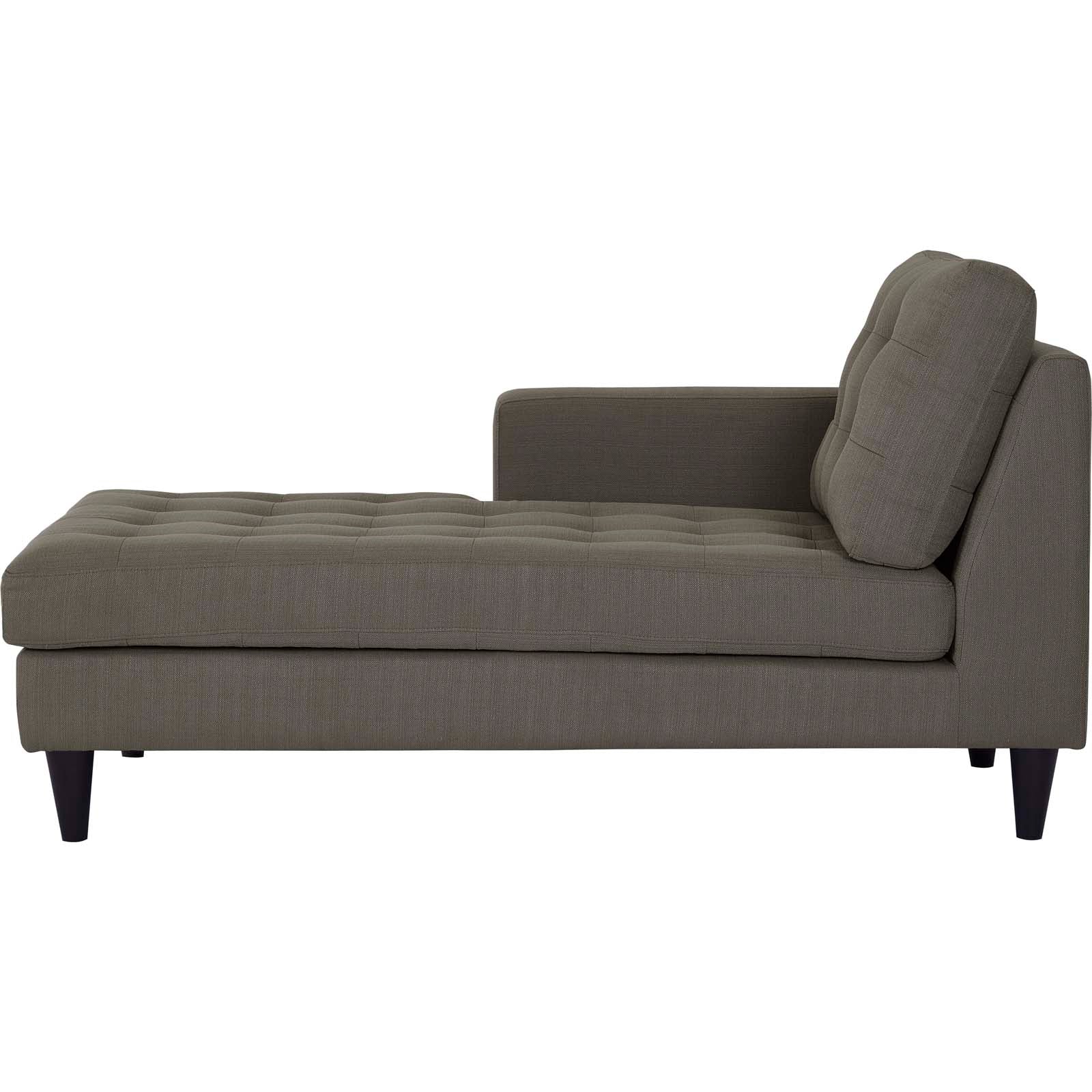 Modway Accent Chairs - Empress Left Arm Upholstered Fabric Chaise Granite