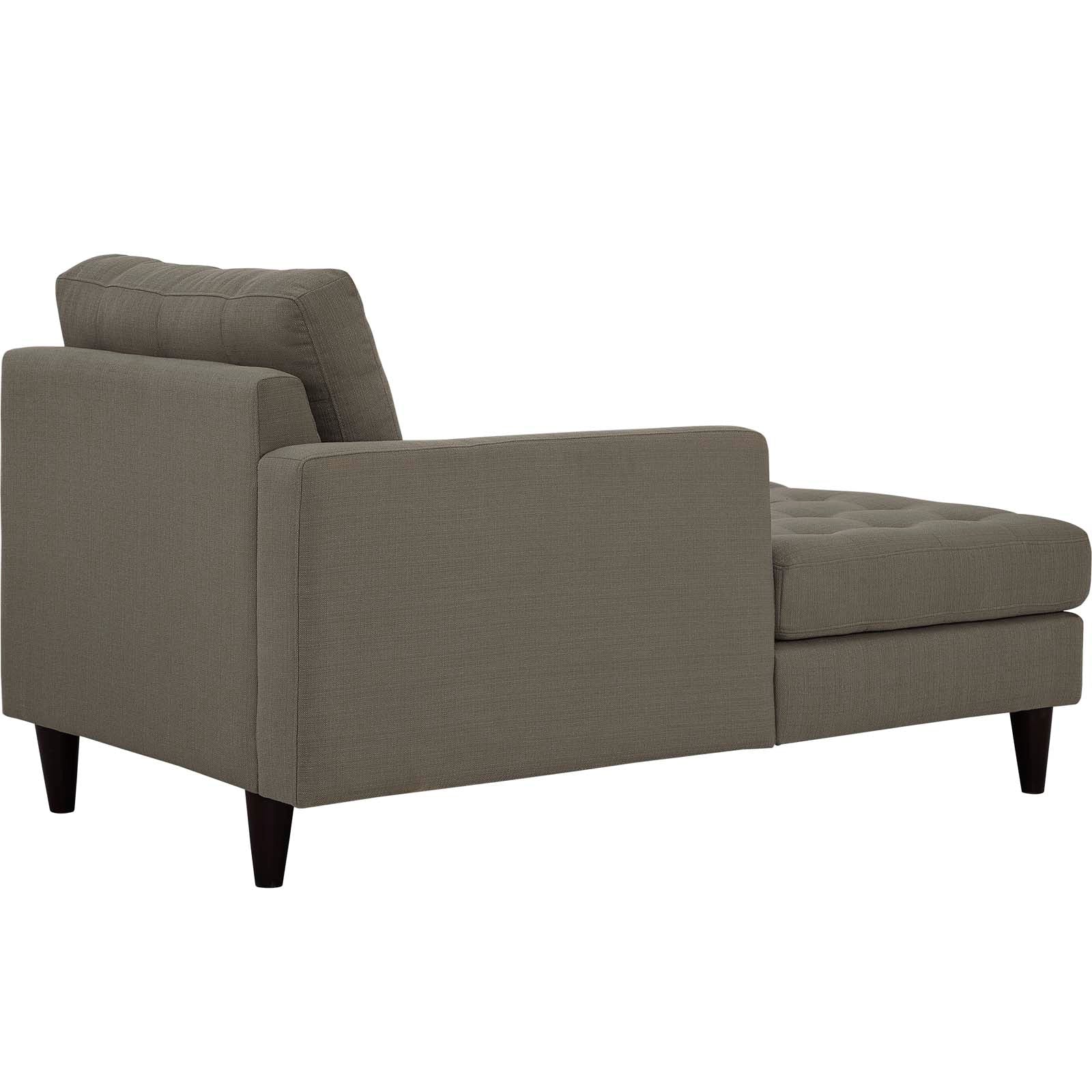 Modway Accent Chairs - Empress Left Arm Upholstered Fabric Chaise Granite