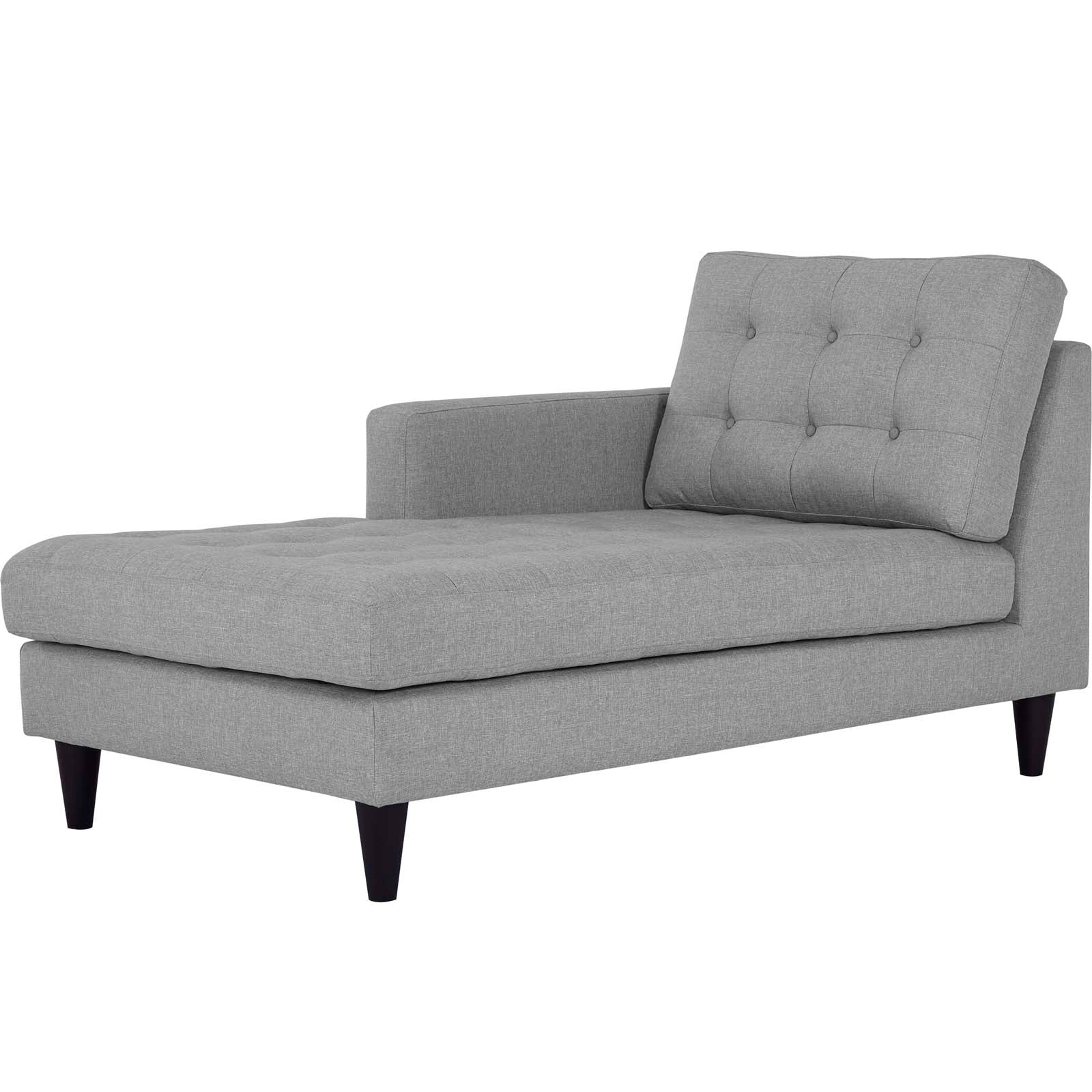 Modway Sleepers & Futons - Empress Left-Arm Upholstered Fabric Chaise Light Gray