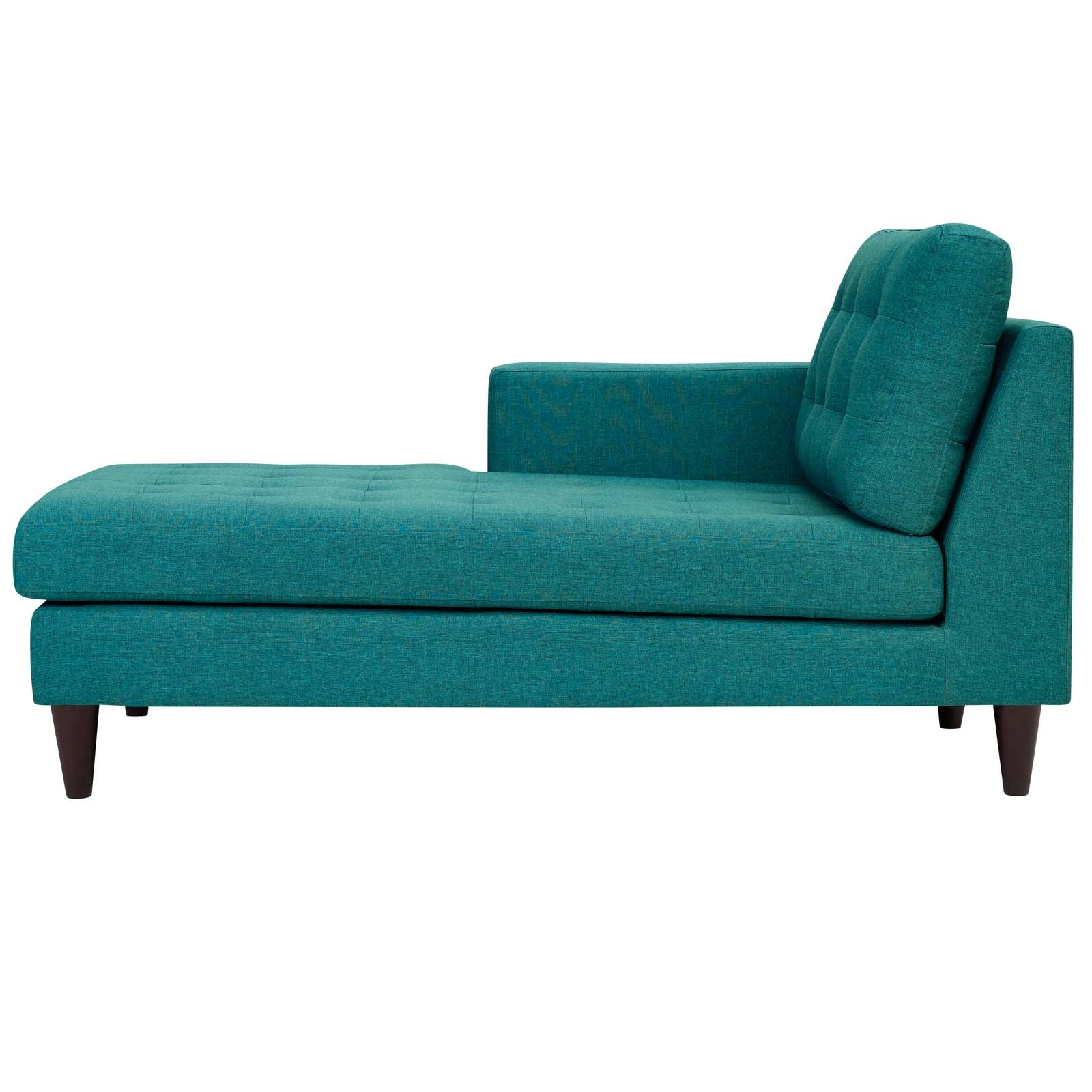 Modway Sleepers & Futons - Empress Left-Arm Upholstered Fabric Chaise Teal