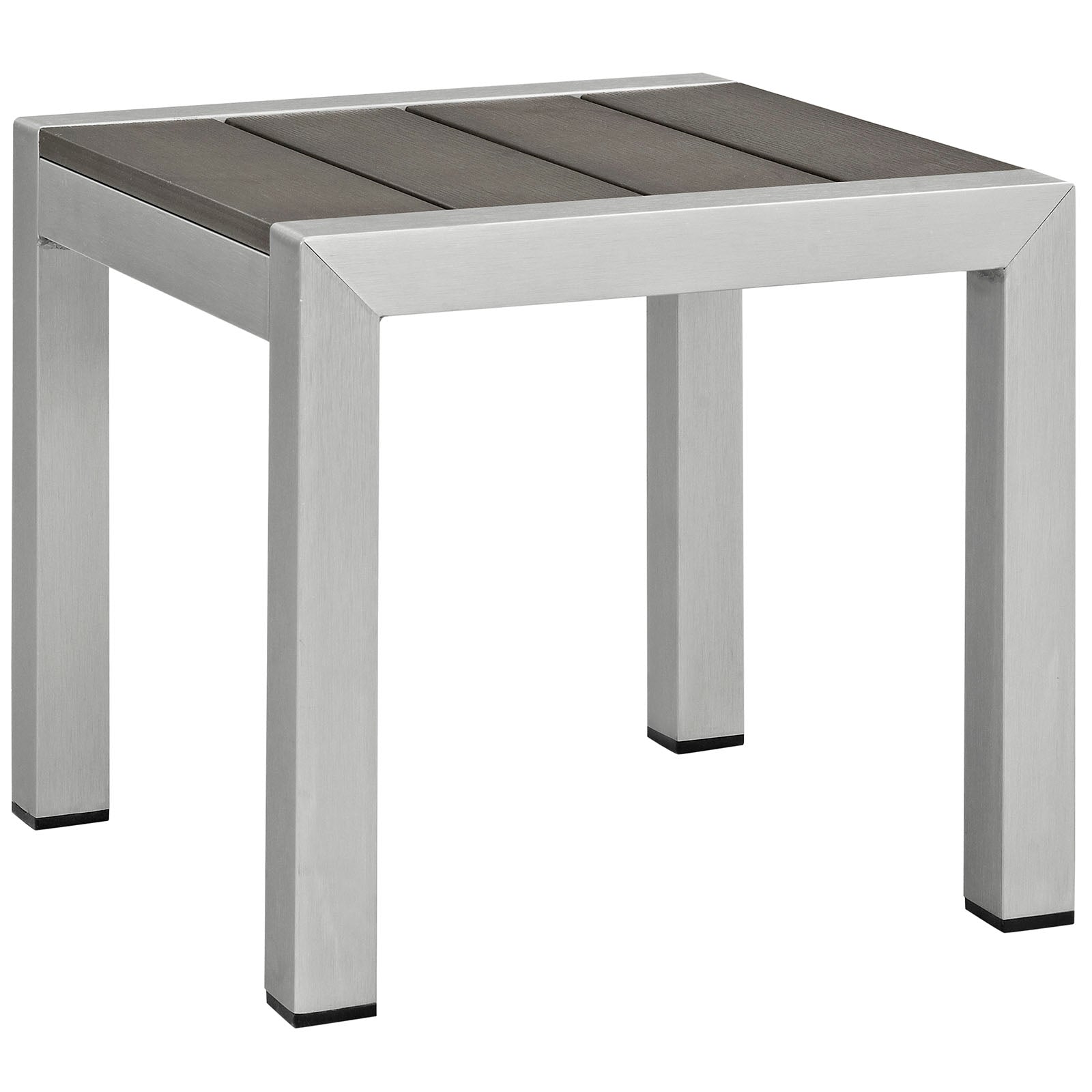 Modway Outdoor Conversation Sets - Shore 3 Piece Outdoor Patio Aluminum Sectional Sofa Set Silver Gray