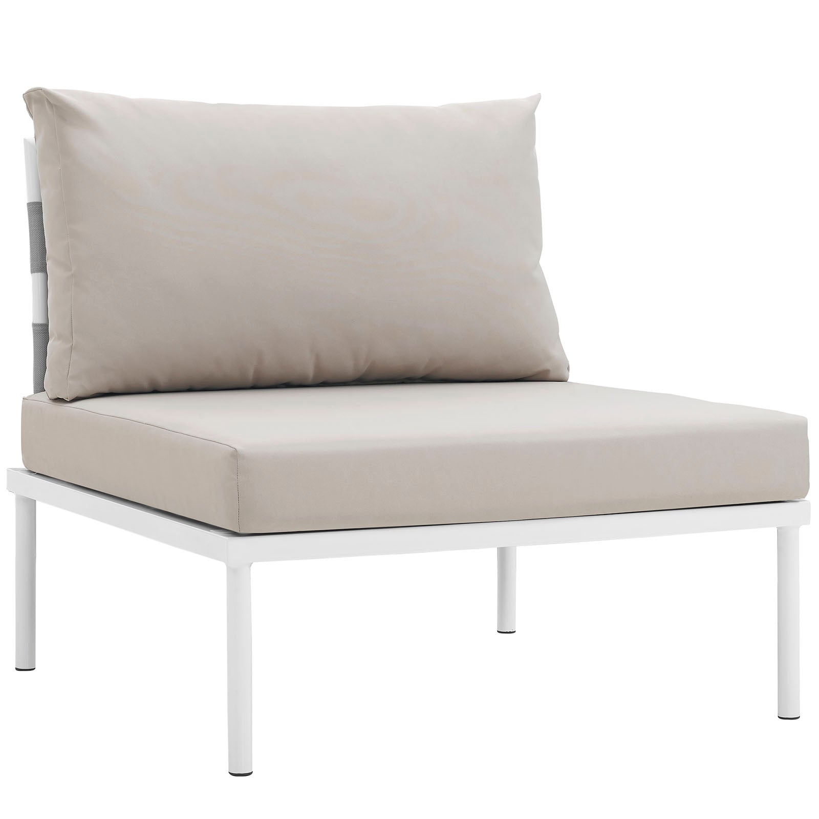 Modway Outdoor Chairs - Harmony Armless Outdoor Chair White & Beige