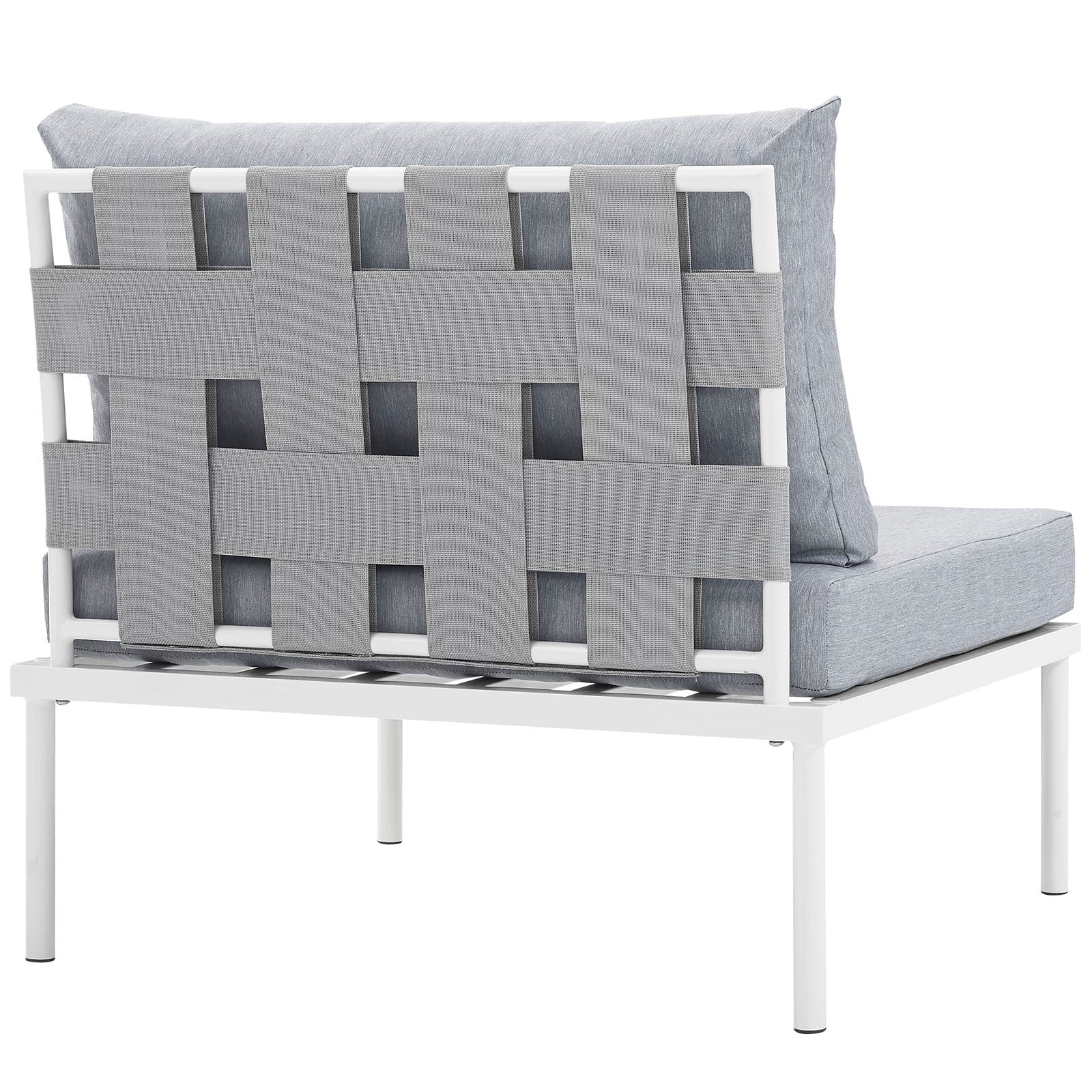Modway Outdoor Chairs - Harmony Armless Outdoor Patio Aluminum Chair White Gray