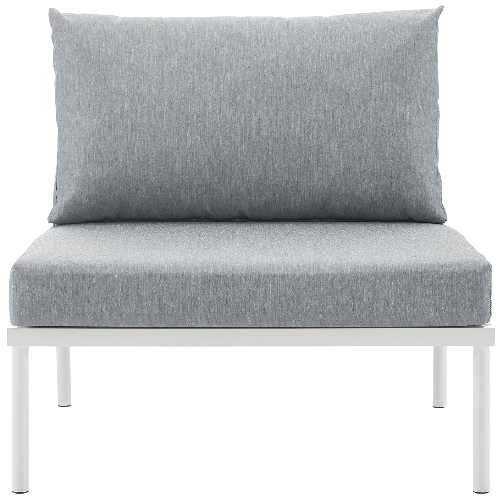Modway Outdoor Chairs - Harmony Armless Outdoor Patio Aluminum Chair White Gray