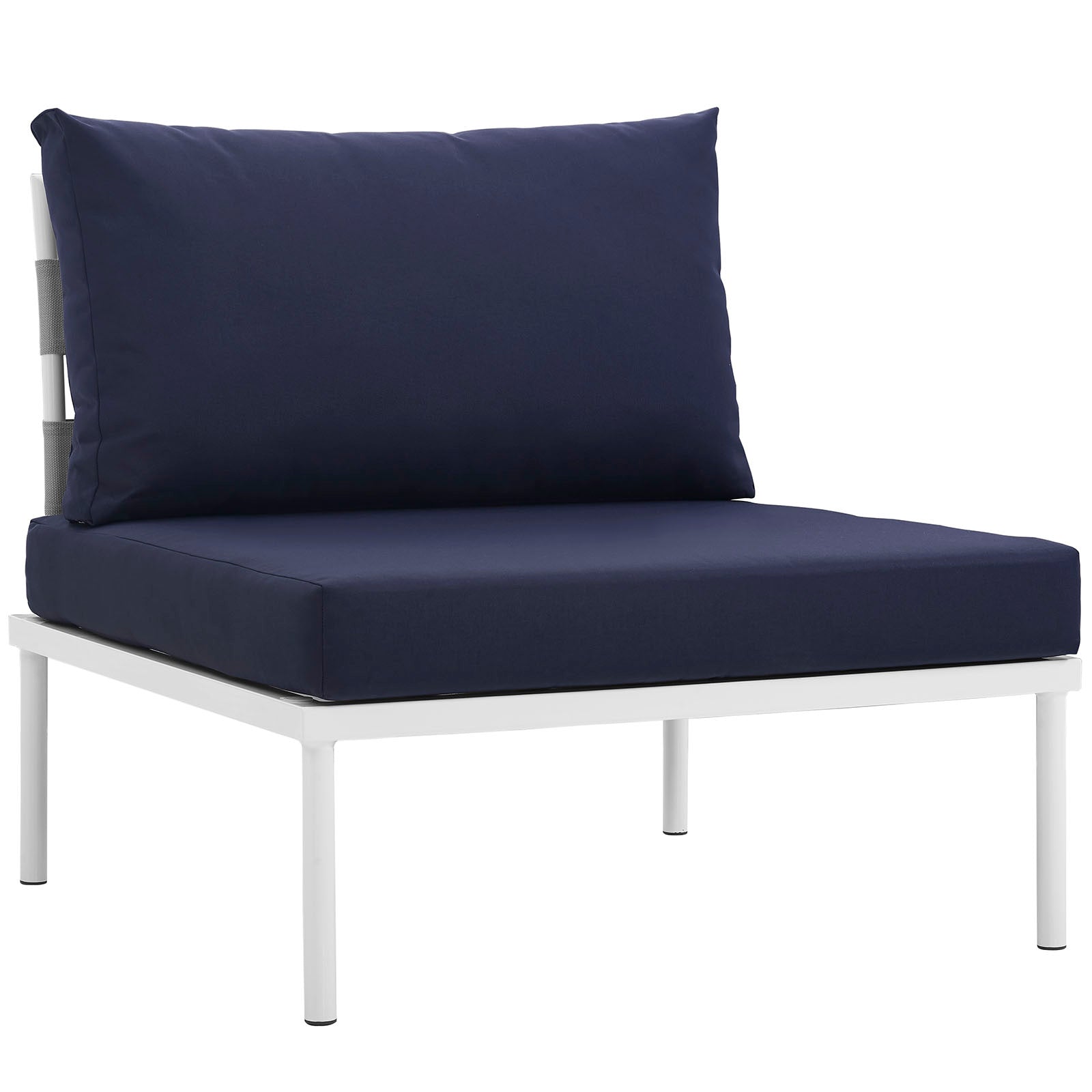 Modway Outdoor Chairs - Harmony Armless Outdoor Chair White & Navy