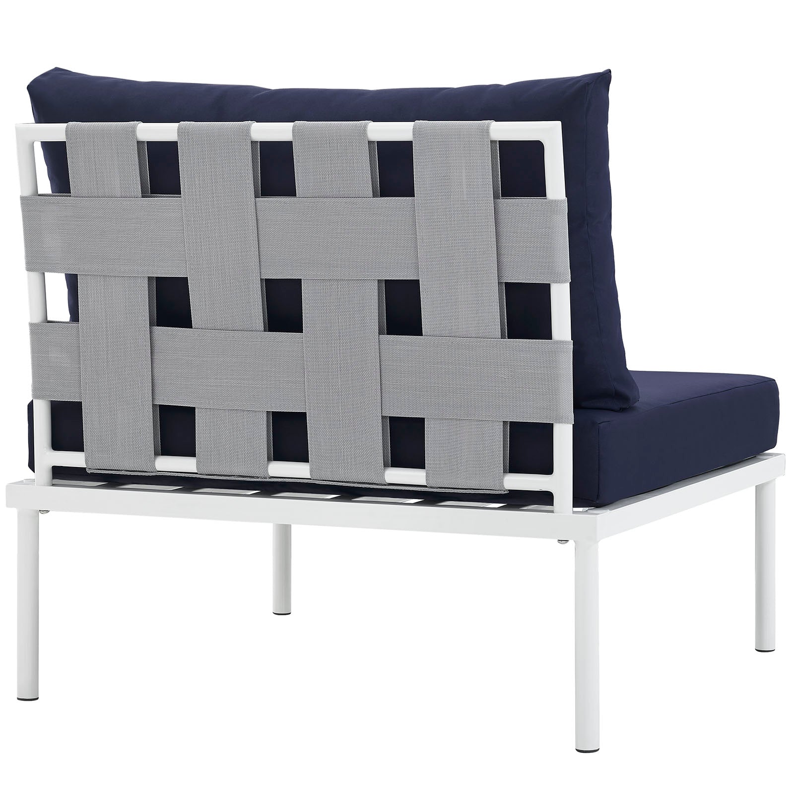 Modway Outdoor Chairs - Harmony Armless Outdoor Chair White & Navy