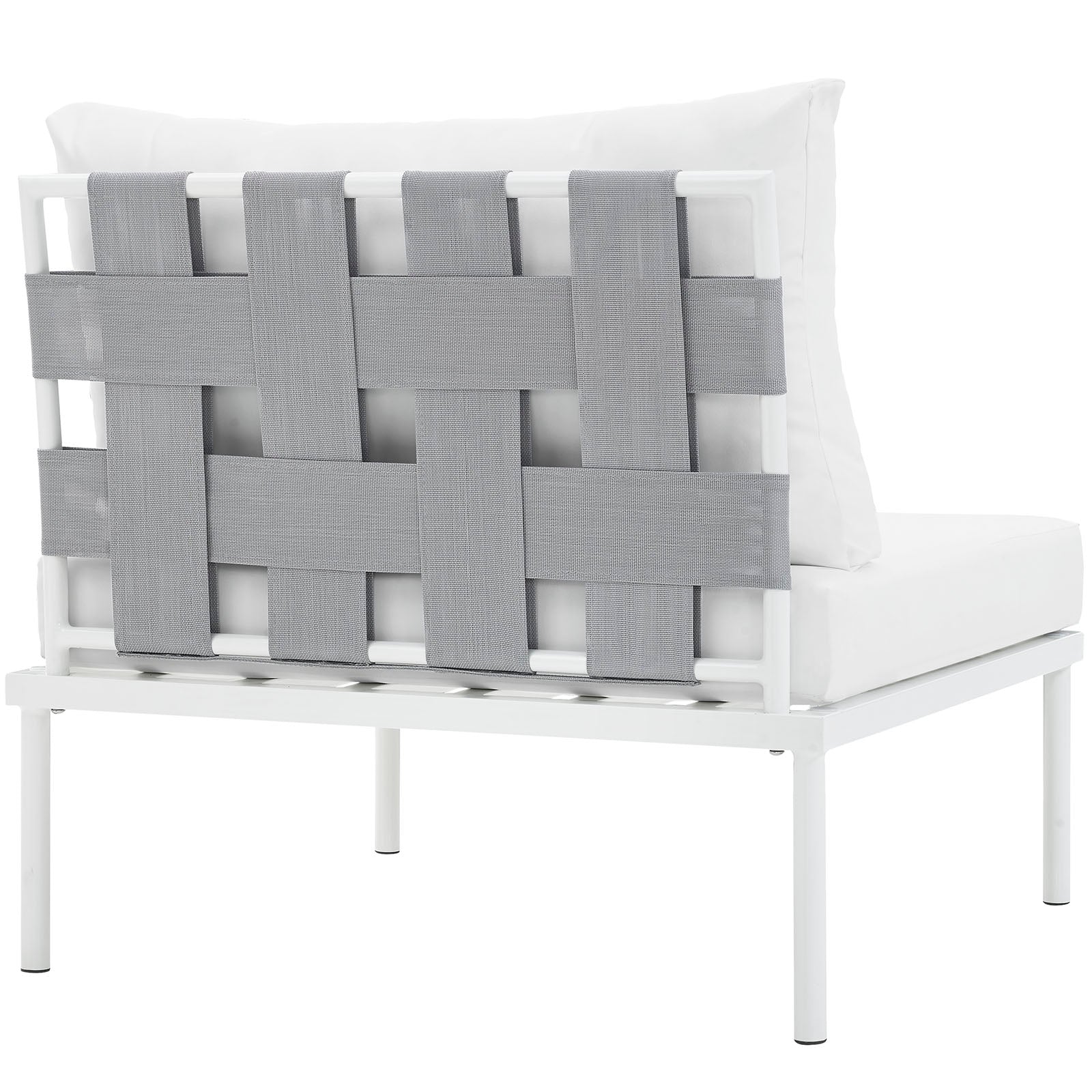 Modway Outdoor Chairs - Harmony Armless Outdoor Patio Aluminum Chair White White
