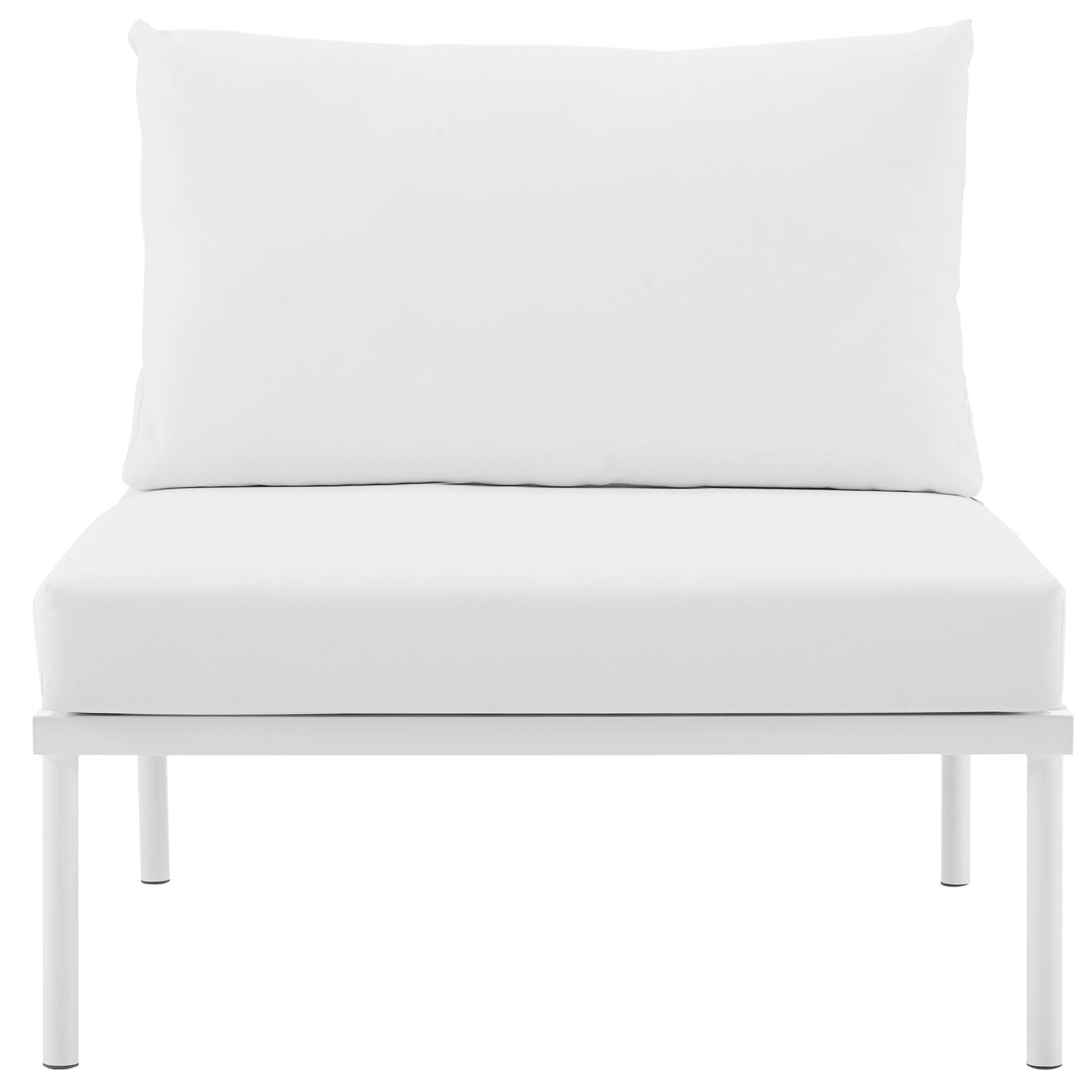 Modway Outdoor Chairs - Harmony Armless Outdoor Patio Aluminum Chair White White